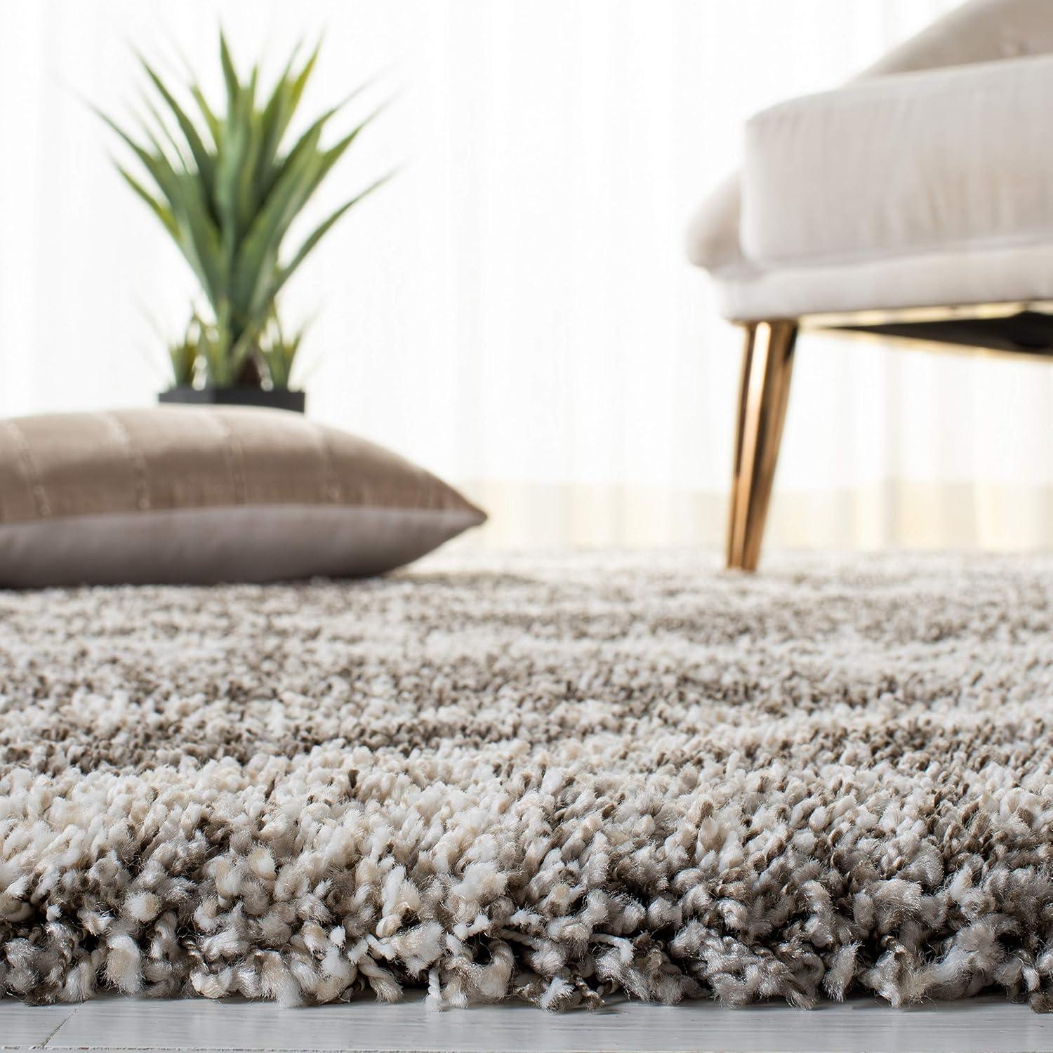 image:imageSAFAVIEH Hudson Shag Collection Area Rug 53 x 76 Ivory amp Grey Modern Trellis Design NonShedding amp Easy Care 2inch Thick Ideal for High Traffic Areas in Living Room Bedroom SGH281ADistressed GreyIvory
