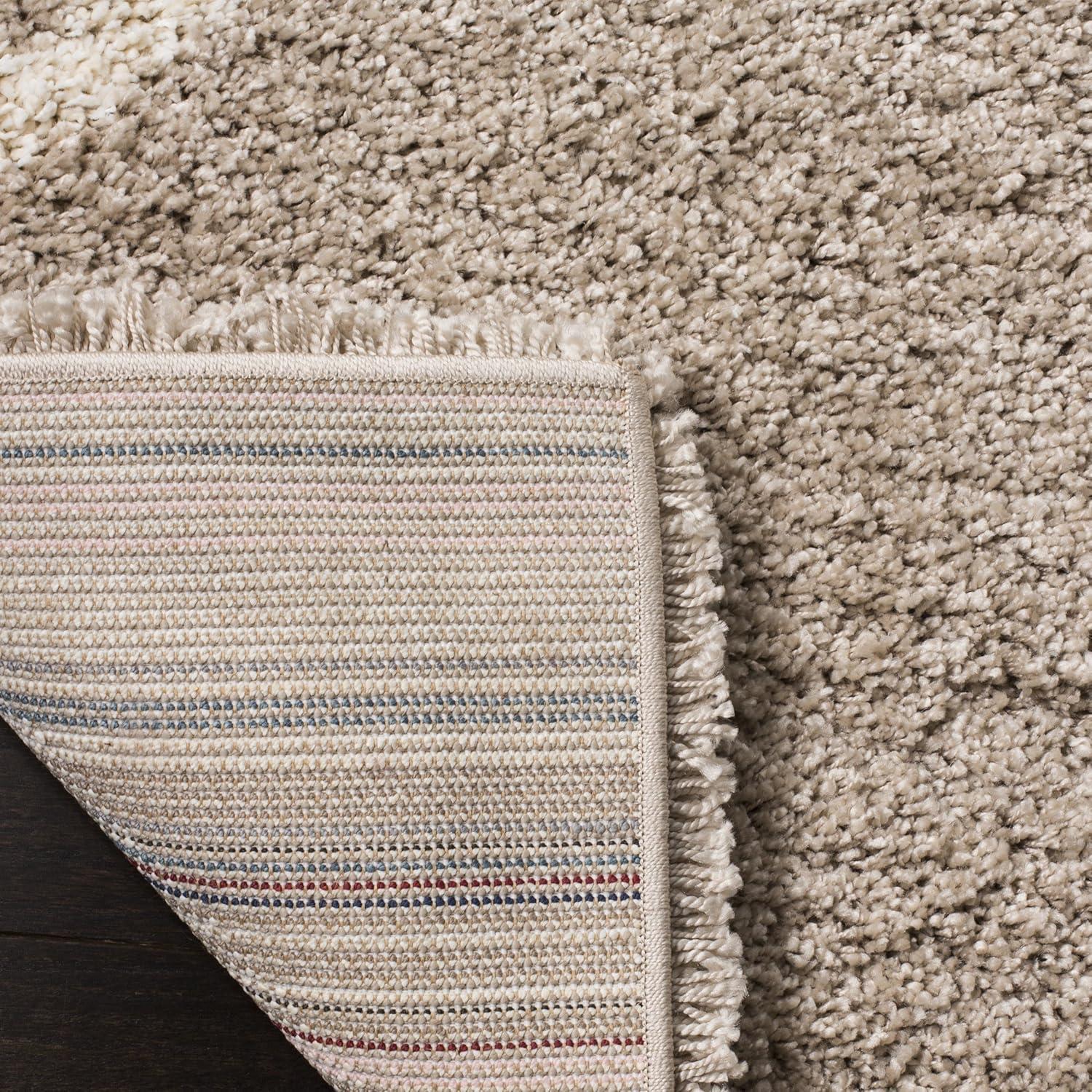 image:imageSAFAVIEH Hudson Shag Collection Area Rug 53 x 76 Ivory amp Grey Modern Trellis Design NonShedding amp Easy Care 2inch Thick Ideal for High Traffic Areas in Living Room Bedroom SGH281ABeigeIvory