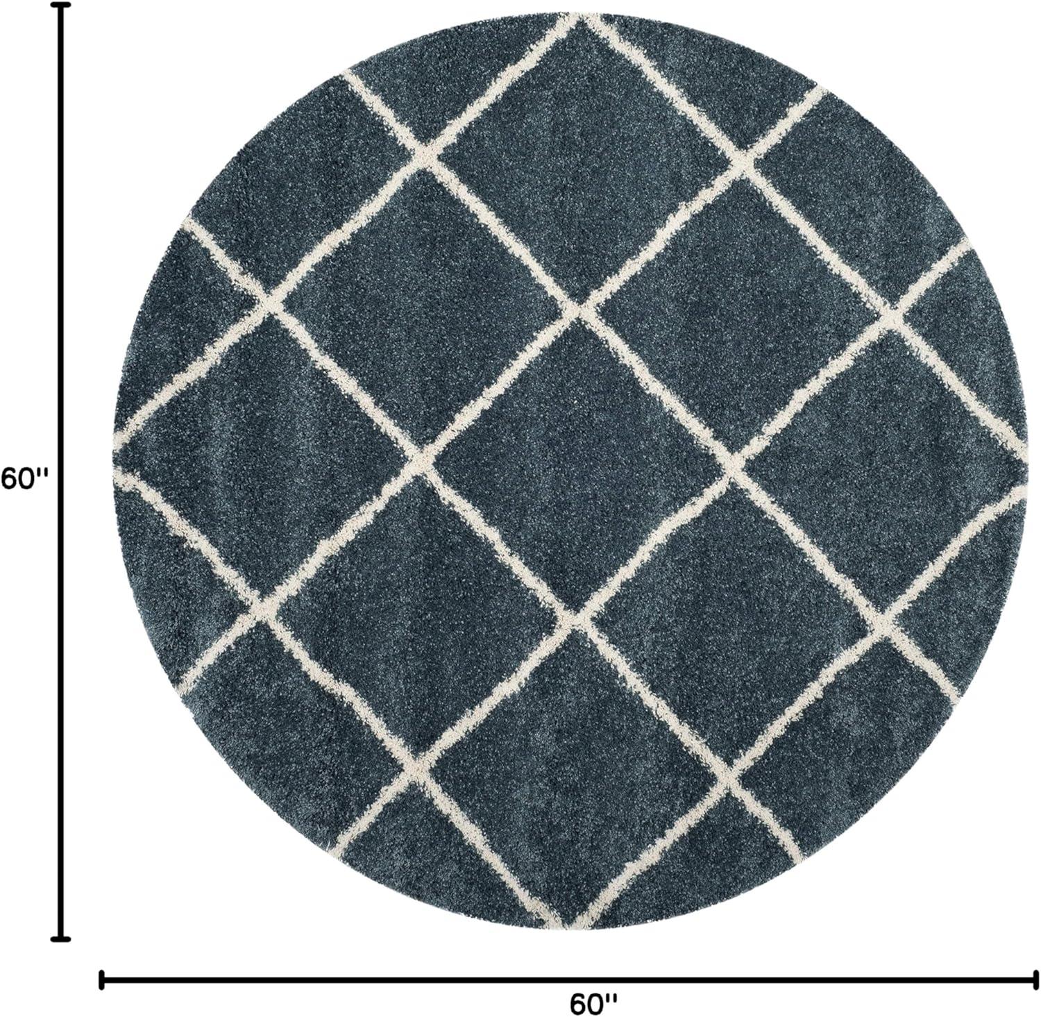 image:imageSAFAVIEH Hudson Shag Collection Area Rug 53 x 76 Ivory amp Grey Modern Trellis Design NonShedding amp Easy Care 2inch Thick Ideal for High Traffic Areas in Living Room Bedroom SGH281ASlate BlueIvory