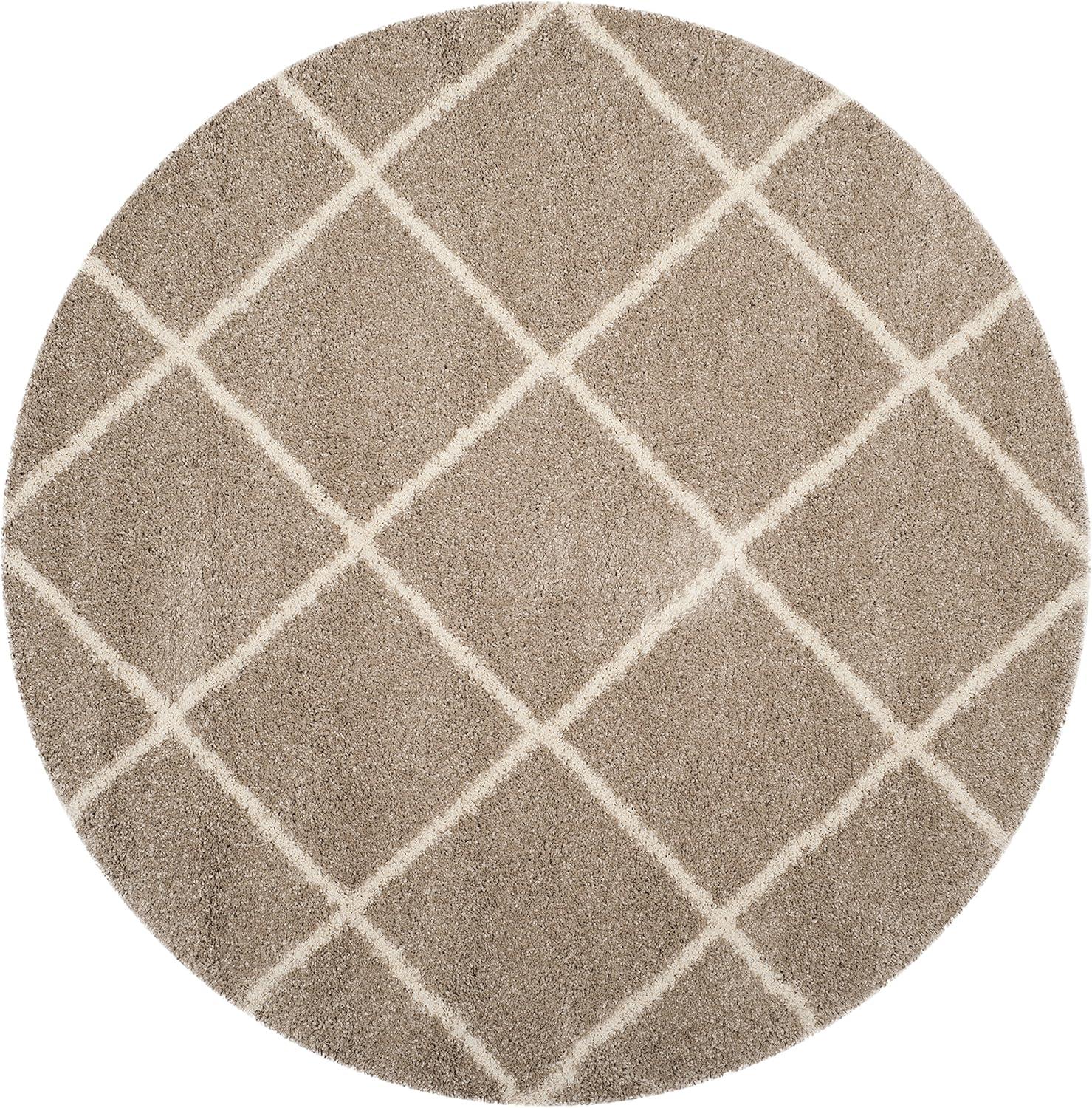 image:imageSAFAVIEH Hudson Shag Collection Area Rug 53 x 76 Ivory amp Grey Modern Trellis Design NonShedding amp Easy Care 2inch Thick Ideal for High Traffic Areas in Living Room Bedroom SGH281ABeigeIvory