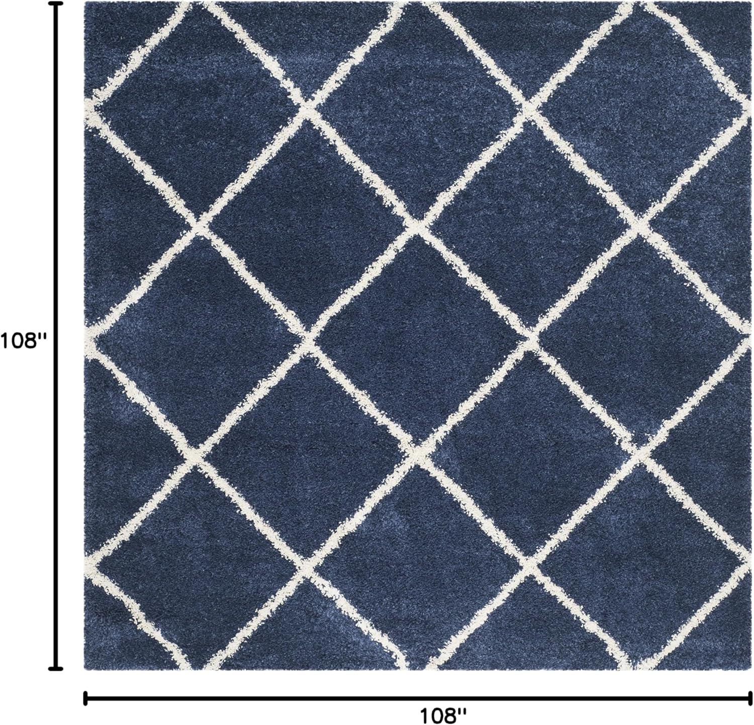 image:imageSAFAVIEH Hudson Shag Collection Area Rug 53 x 76 Ivory amp Grey Modern Trellis Design NonShedding amp Easy Care 2inch Thick Ideal for High Traffic Areas in Living Room Bedroom SGH281ANavyIvory