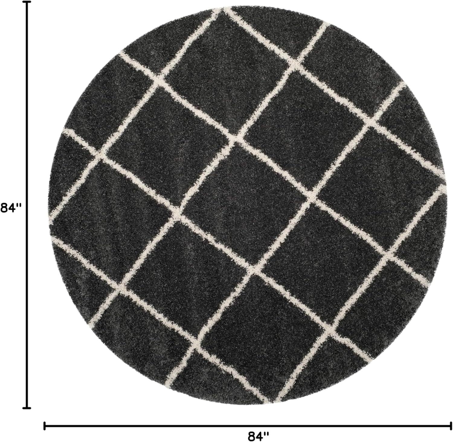 image:imageSAFAVIEH Hudson Shag Collection Area Rug 53 x 76 Ivory amp Grey Modern Trellis Design NonShedding amp Easy Care 2inch Thick Ideal for High Traffic Areas in Living Room Bedroom SGH281ADark GreyIvory