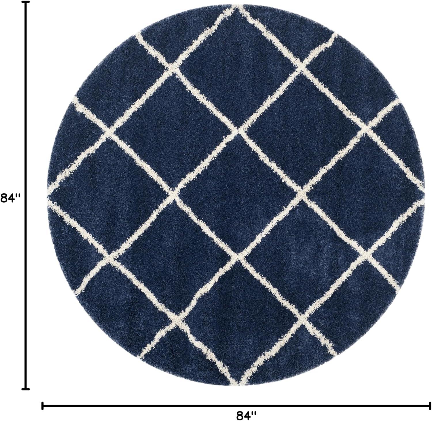 image:imageSAFAVIEH Hudson Shag Collection Area Rug 53 x 76 Ivory amp Grey Modern Trellis Design NonShedding amp Easy Care 2inch Thick Ideal for High Traffic Areas in Living Room Bedroom SGH281ANavyIvory