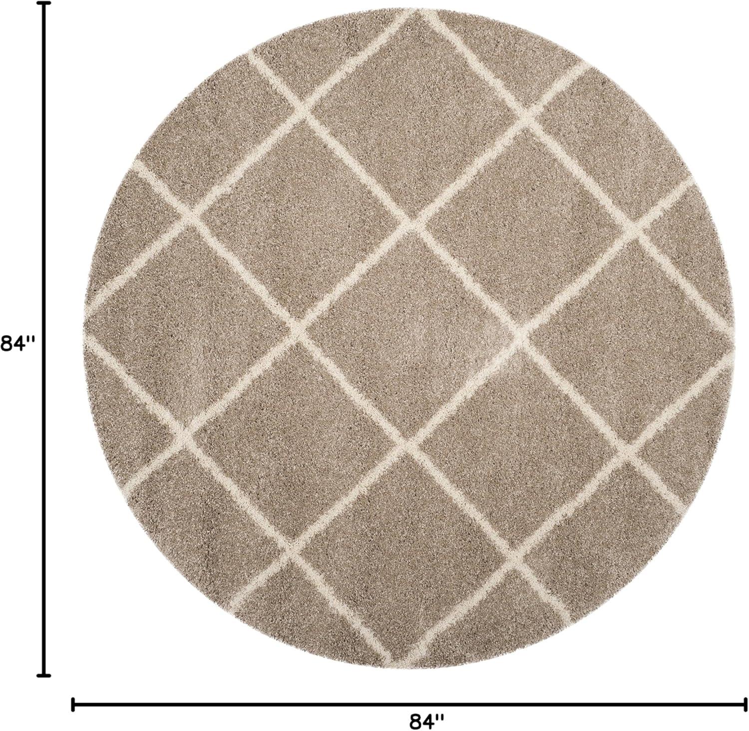 image:imageSAFAVIEH Hudson Shag Collection Area Rug 53 x 76 Ivory amp Grey Modern Trellis Design NonShedding amp Easy Care 2inch Thick Ideal for High Traffic Areas in Living Room Bedroom SGH281ABeigeIvory