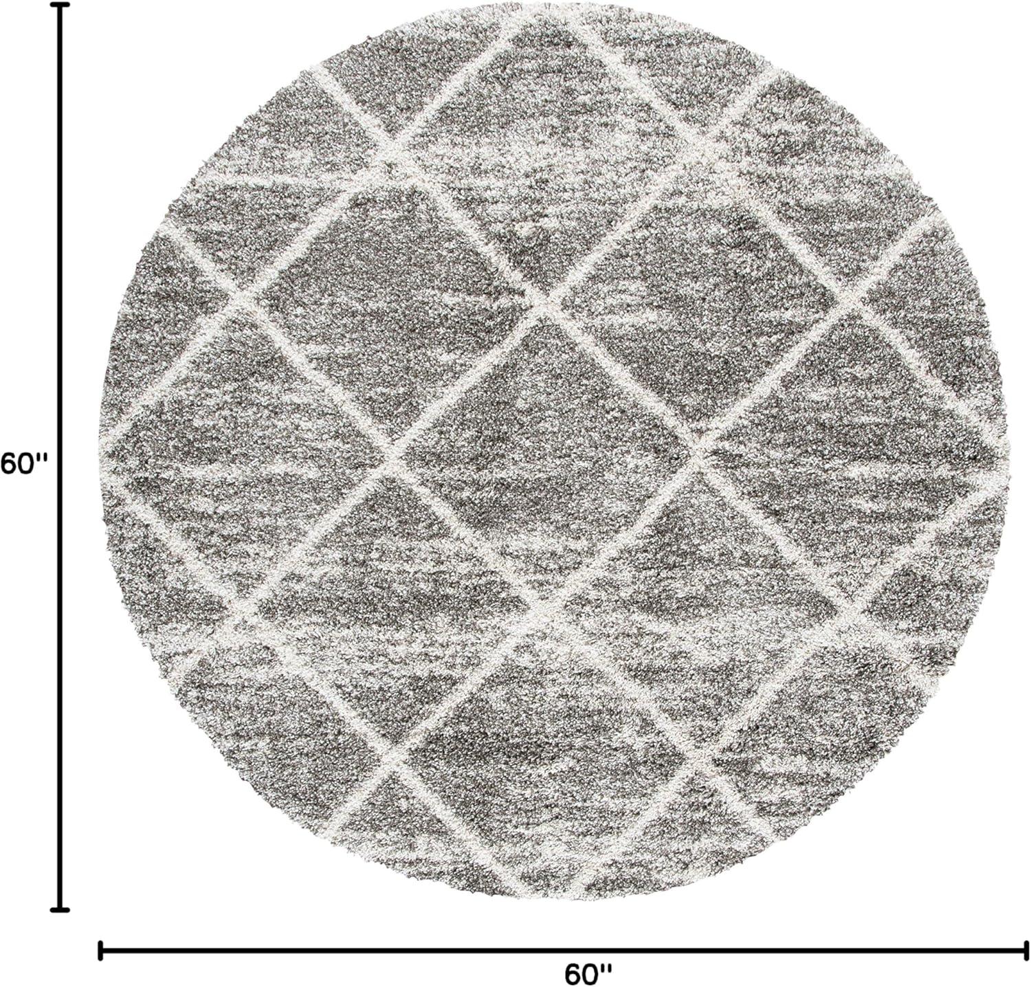 image:imageSAFAVIEH Hudson Shag Collection Area Rug 53 x 76 Ivory amp Grey Modern Trellis Design NonShedding amp Easy Care 2inch Thick Ideal for High Traffic Areas in Living Room Bedroom SGH281ADistressed GreyIvory