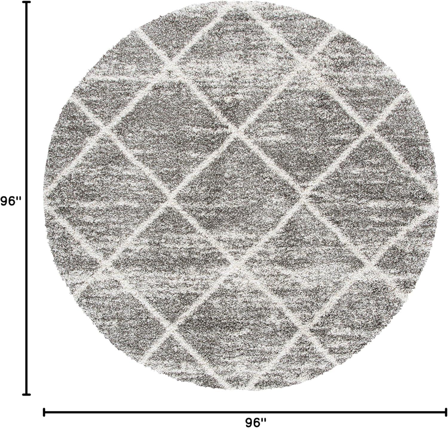 image:imageSAFAVIEH Hudson Shag Collection Area Rug 53 x 76 Ivory amp Grey Modern Trellis Design NonShedding amp Easy Care 2inch Thick Ideal for High Traffic Areas in Living Room Bedroom SGH281ADistressed GreyIvory