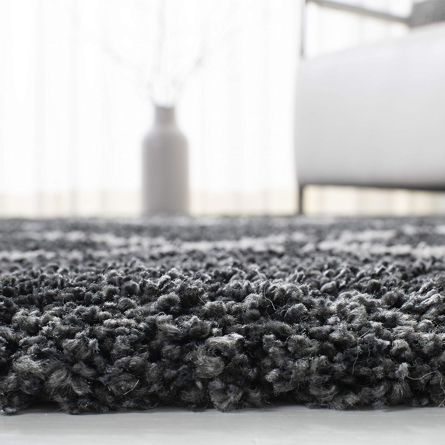 image:imageSAFAVIEH Hudson Shag Collection Area Rug 53 x 76 Ivory amp Grey Modern Trellis Design NonShedding amp Easy Care 2inch Thick Ideal for High Traffic Areas in Living Room Bedroom SGH281ADark GreyIvory