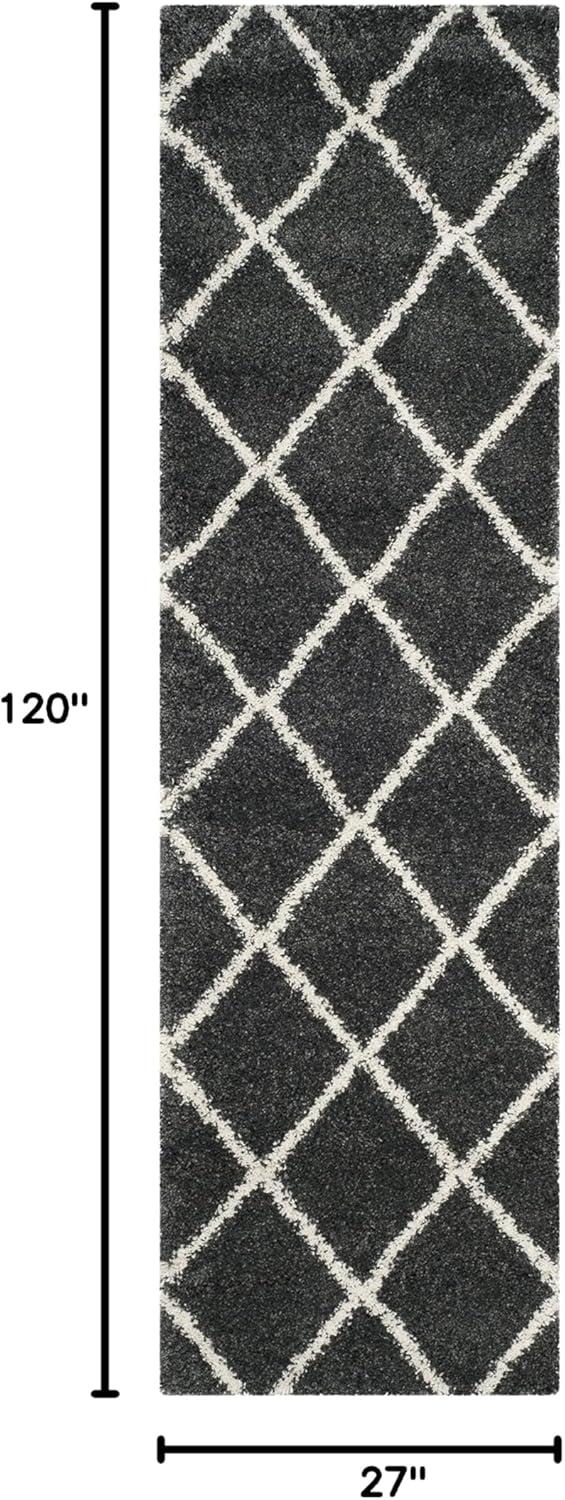 image:imageSAFAVIEH Hudson Shag Collection Area Rug 53 x 76 Ivory amp Grey Modern Trellis Design NonShedding amp Easy Care 2inch Thick Ideal for High Traffic Areas in Living Room Bedroom SGH281ADark GreyIvory