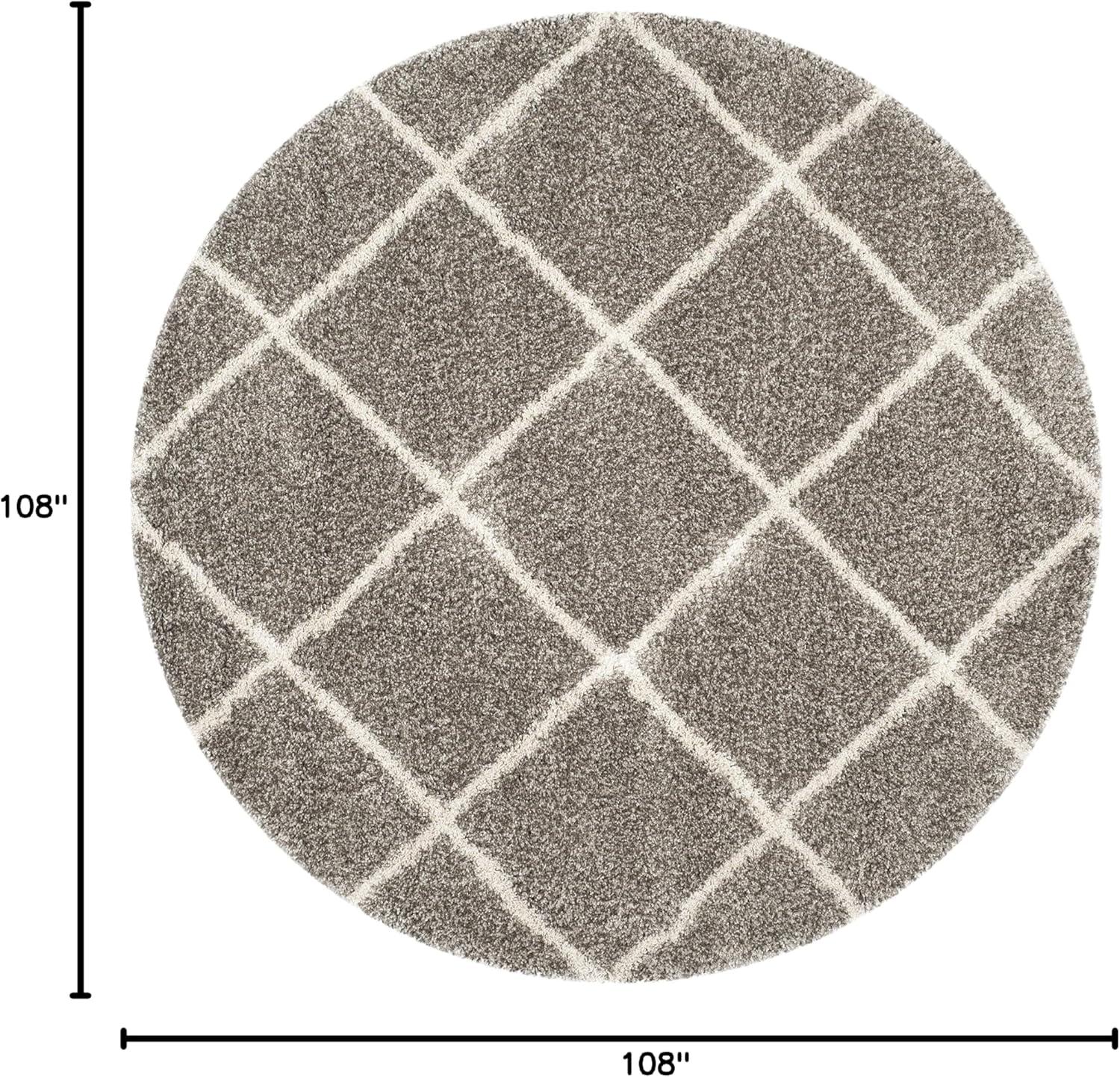 image:imageSAFAVIEH Hudson Shag Collection Area Rug 53 x 76 Ivory amp Grey Modern Trellis Design NonShedding amp Easy Care 2inch Thick Ideal for High Traffic Areas in Living Room Bedroom SGH281AGreyIvory