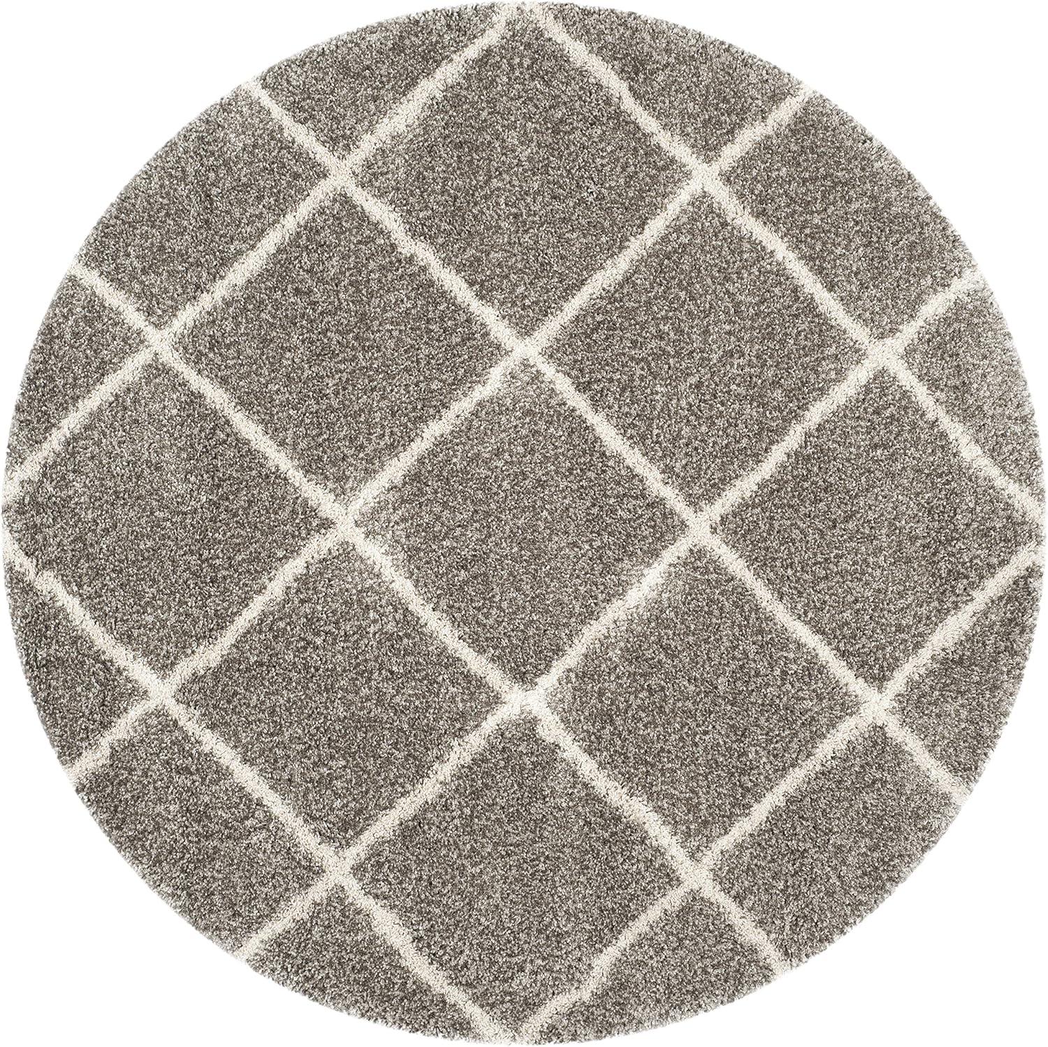 image:imageSAFAVIEH Hudson Shag Collection Area Rug 53 x 76 Ivory amp Grey Modern Trellis Design NonShedding amp Easy Care 2inch Thick Ideal for High Traffic Areas in Living Room Bedroom SGH281AGreyIvory