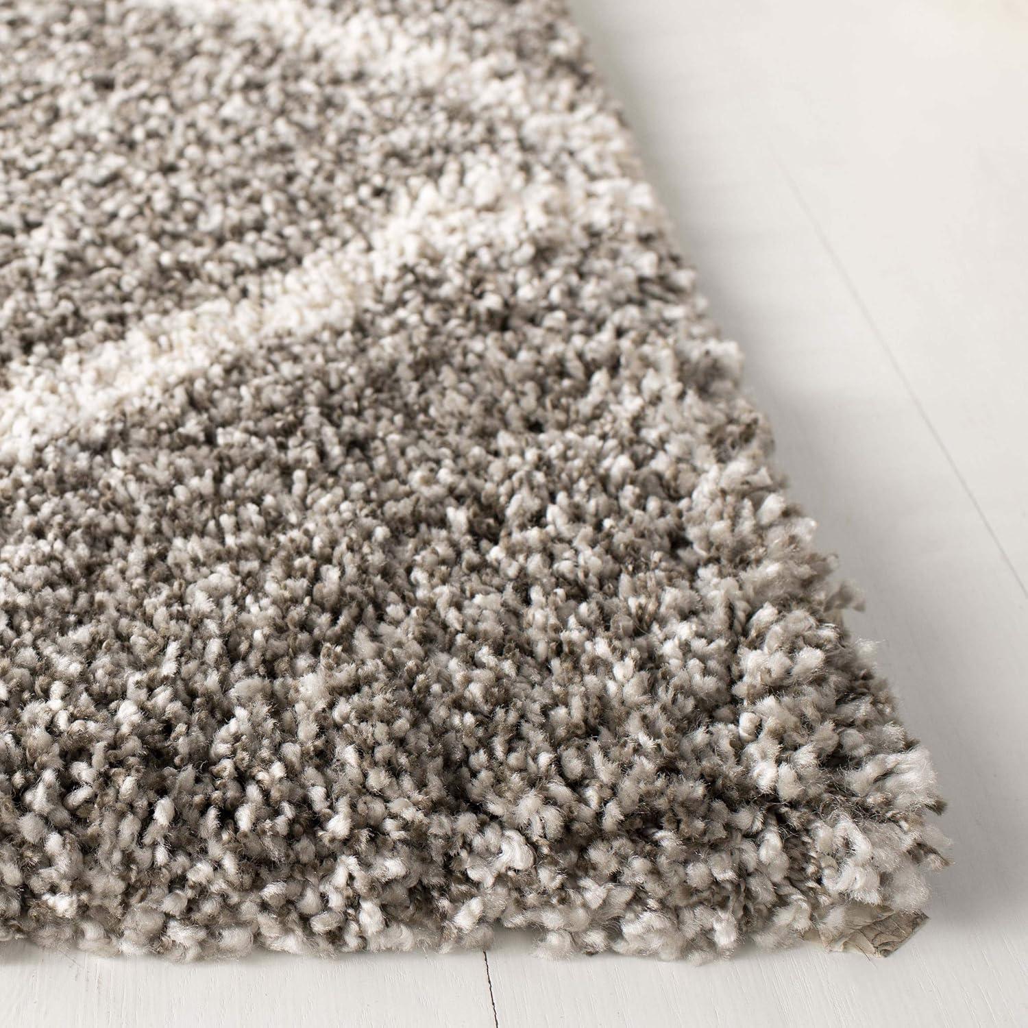 image:imageSAFAVIEH Hudson Shag Collection Area Rug 53 x 76 Ivory amp Grey Modern Trellis Design NonShedding amp Easy Care 2inch Thick Ideal for High Traffic Areas in Living Room Bedroom SGH281AGreyIvory