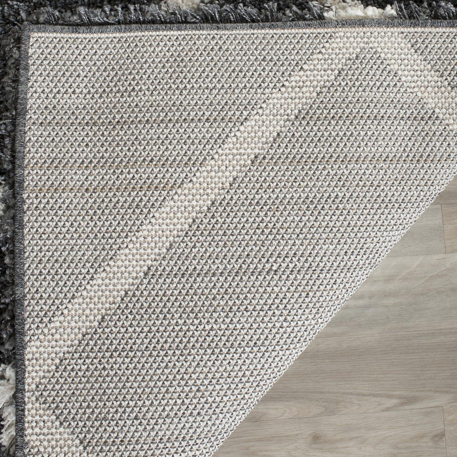 image:imageSAFAVIEH Hudson Shag Collection Area Rug 53 x 76 Ivory amp Grey Modern Trellis Design NonShedding amp Easy Care 2inch Thick Ideal for High Traffic Areas in Living Room Bedroom SGH281ADark GreyIvory