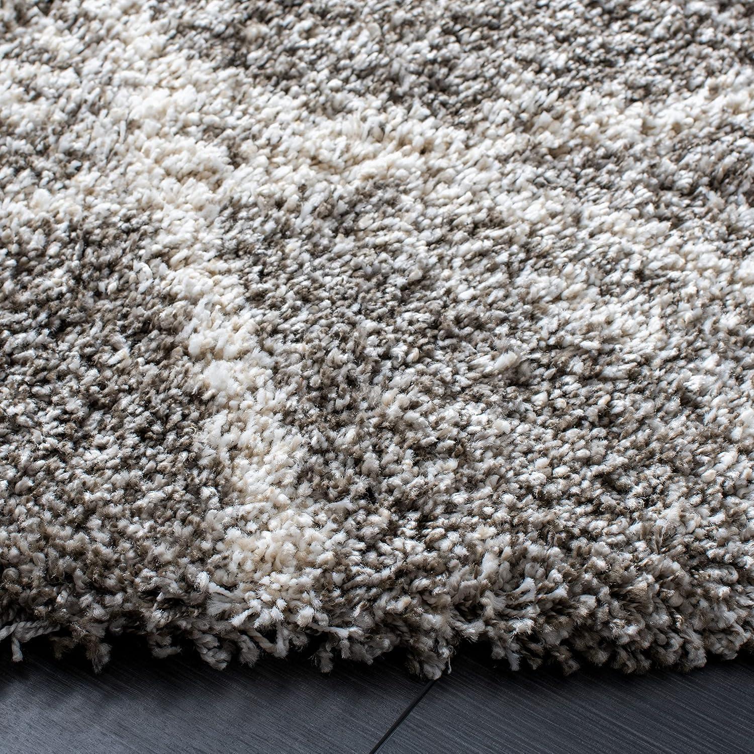 image:imageSAFAVIEH Hudson Shag Collection Area Rug 53 x 76 Ivory amp Grey Modern Trellis Design NonShedding amp Easy Care 2inch Thick Ideal for High Traffic Areas in Living Room Bedroom SGH281ADistressed GreyIvory
