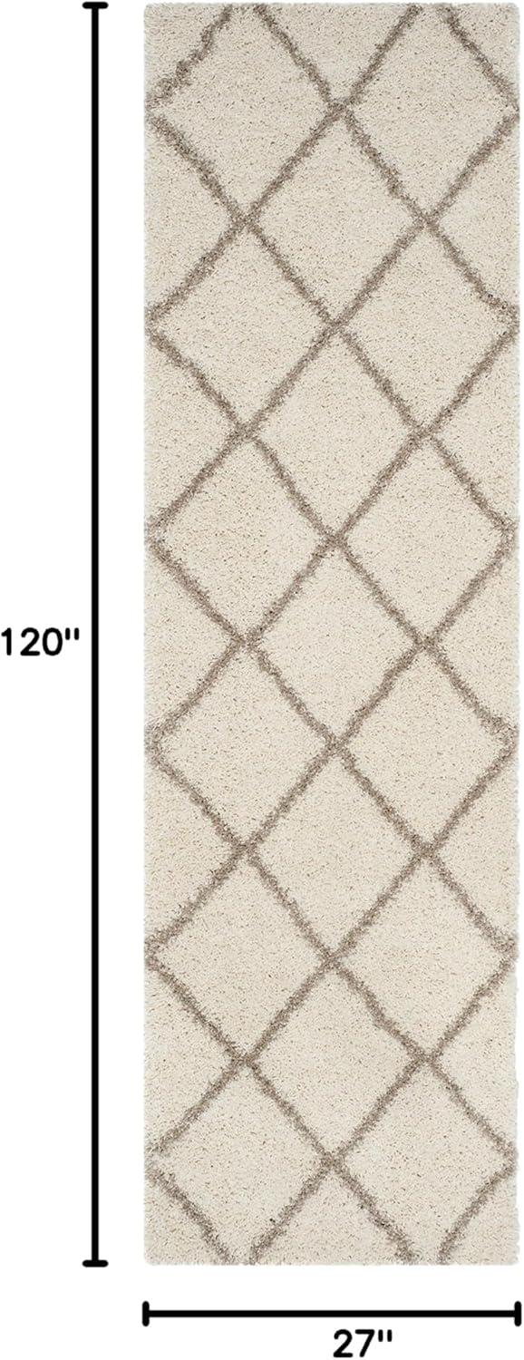 image:imageSAFAVIEH Hudson Shag Collection Area Rug 53 x 76 Ivory amp Grey Modern Trellis Design NonShedding amp Easy Care 2inch Thick Ideal for High Traffic Areas in Living Room Bedroom SGH281AIvoryBeige