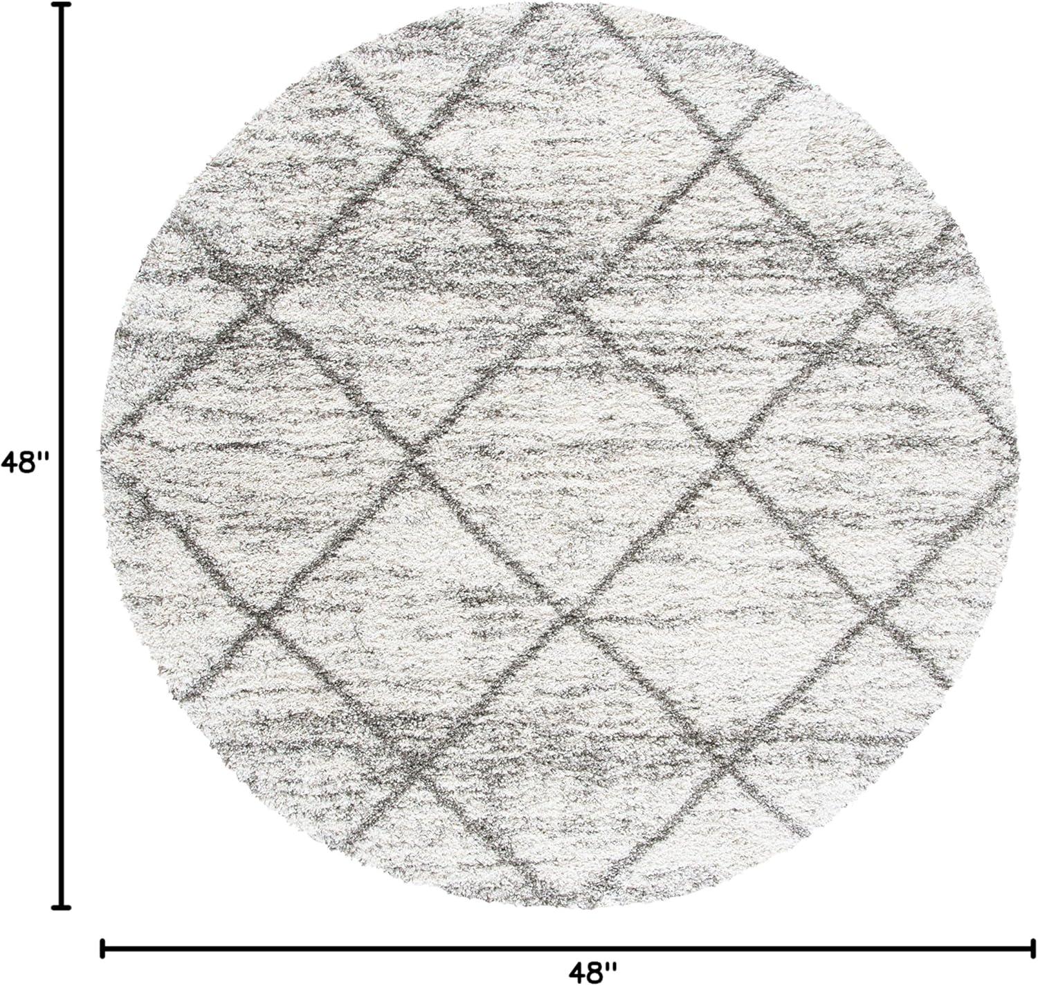 image:imageSAFAVIEH Hudson Shag Collection Area Rug 53 x 76 Ivory amp Grey Modern Trellis Design NonShedding amp Easy Care 2inch Thick Ideal for High Traffic Areas in Living Room Bedroom SGH281AGreyBeige