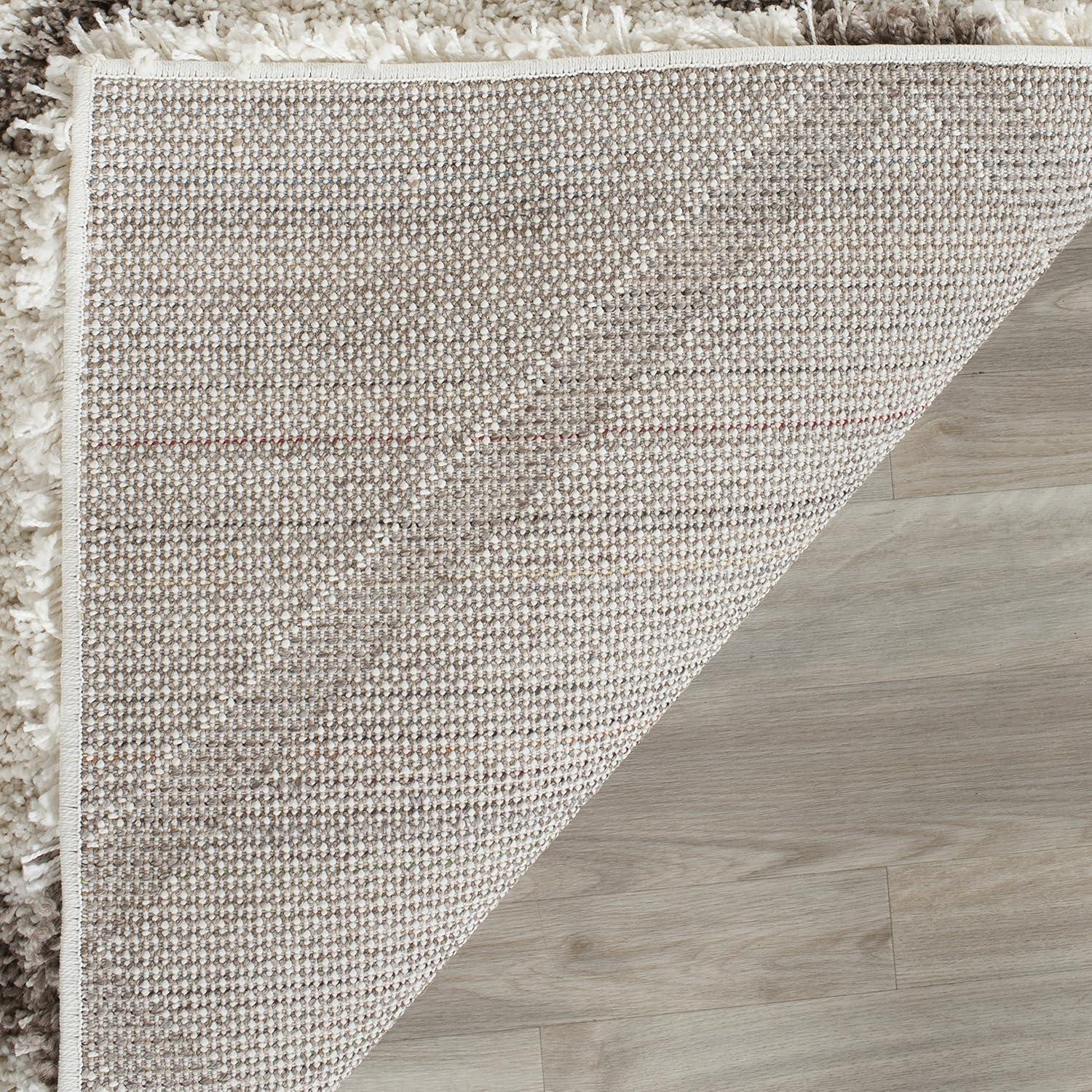 image:imageSAFAVIEH Hudson Shag Collection Area Rug 53 x 76 Ivory amp Grey Modern Trellis Design NonShedding amp Easy Care 2inch Thick Ideal for High Traffic Areas in Living Room Bedroom SGH281AIvoryBeige