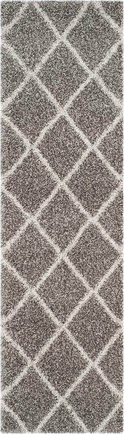image:imageSAFAVIEH Hudson Shag Collection Area Rug 53 x 76 Ivory amp Grey Modern Trellis Design NonShedding amp Easy Care 2inch Thick Ideal for High Traffic Areas in Living Room Bedroom SGH281AGreyIvory