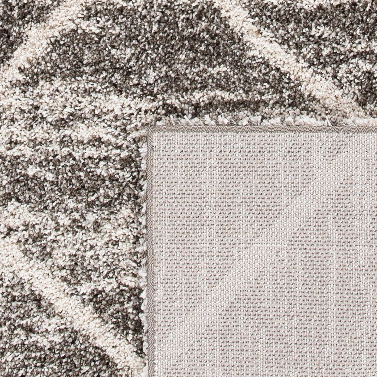 image:imageSAFAVIEH Hudson Shag Collection Area Rug 53 x 76 Ivory amp Grey Modern Trellis Design NonShedding amp Easy Care 2inch Thick Ideal for High Traffic Areas in Living Room Bedroom SGH281ADistressed GreyIvory