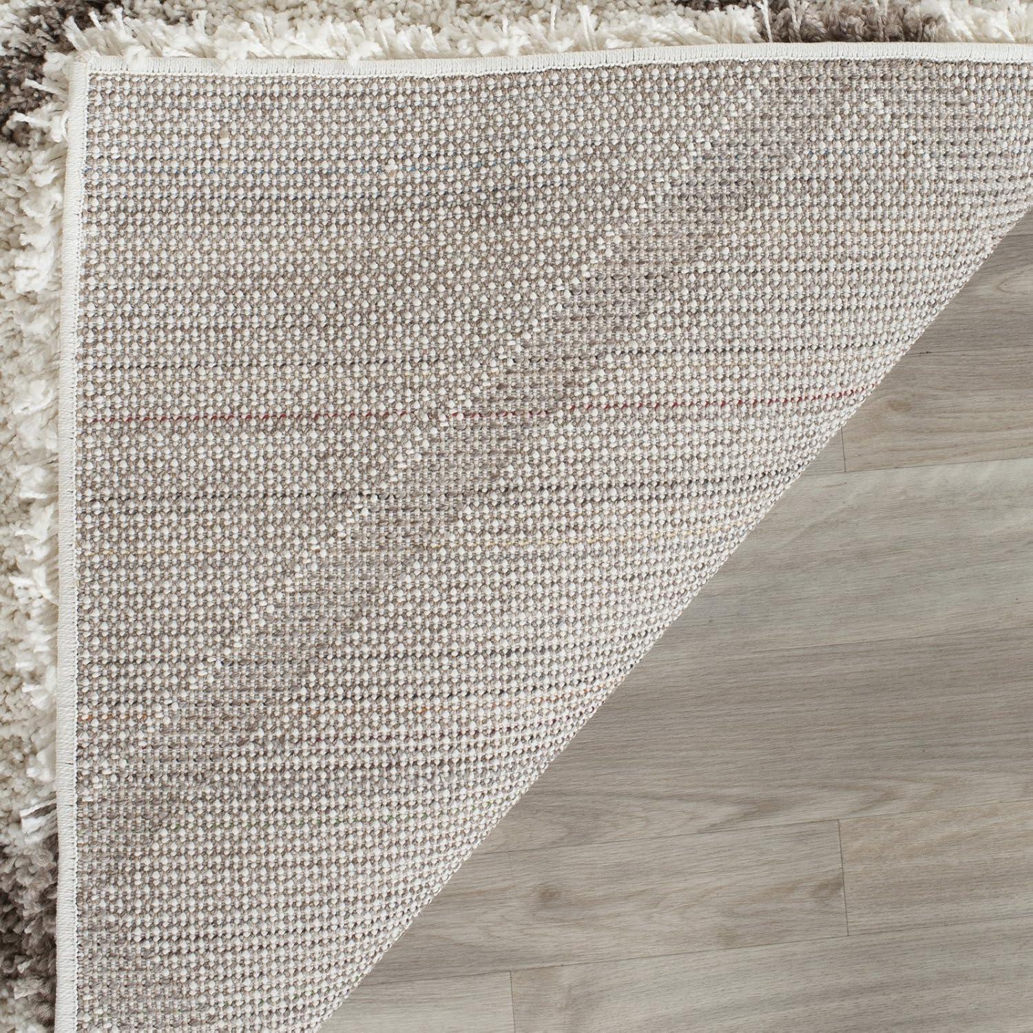 image:imageSAFAVIEH Hudson Shag Collection Area Rug 53 x 76 Ivory amp Grey Modern Trellis Design NonShedding amp Easy Care 2inch Thick Ideal for High Traffic Areas in Living Room Bedroom SGH281AGreyIvory