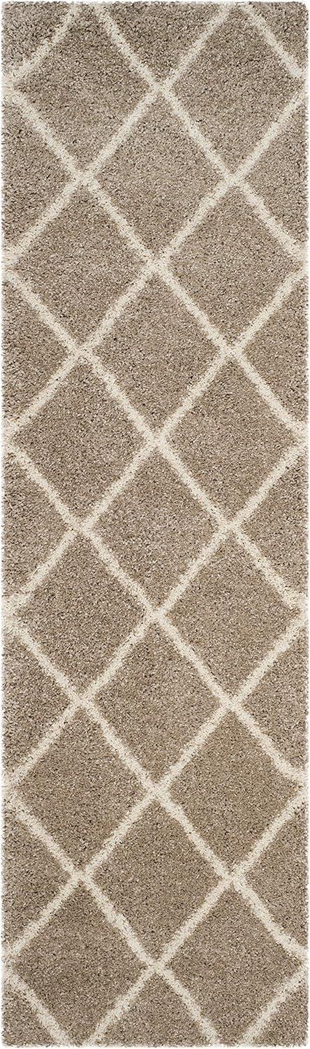 image:imageSAFAVIEH Hudson Shag Collection Area Rug 53 x 76 Ivory amp Grey Modern Trellis Design NonShedding amp Easy Care 2inch Thick Ideal for High Traffic Areas in Living Room Bedroom SGH281ABeigeIvory