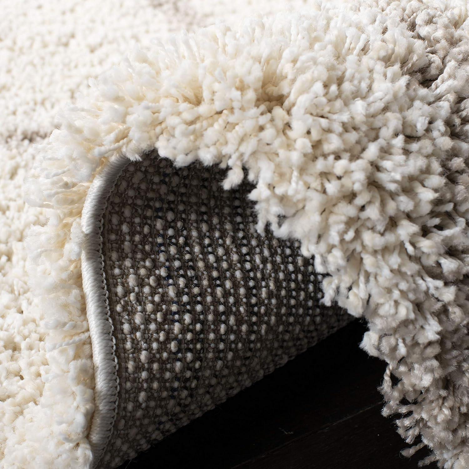image:imageSAFAVIEH Hudson Shag Collection Area Rug 53 x 76 Ivory amp Grey Modern Trellis Design NonShedding amp Easy Care 2inch Thick Ideal for High Traffic Areas in Living Room Bedroom SGH281AIvoryBeige