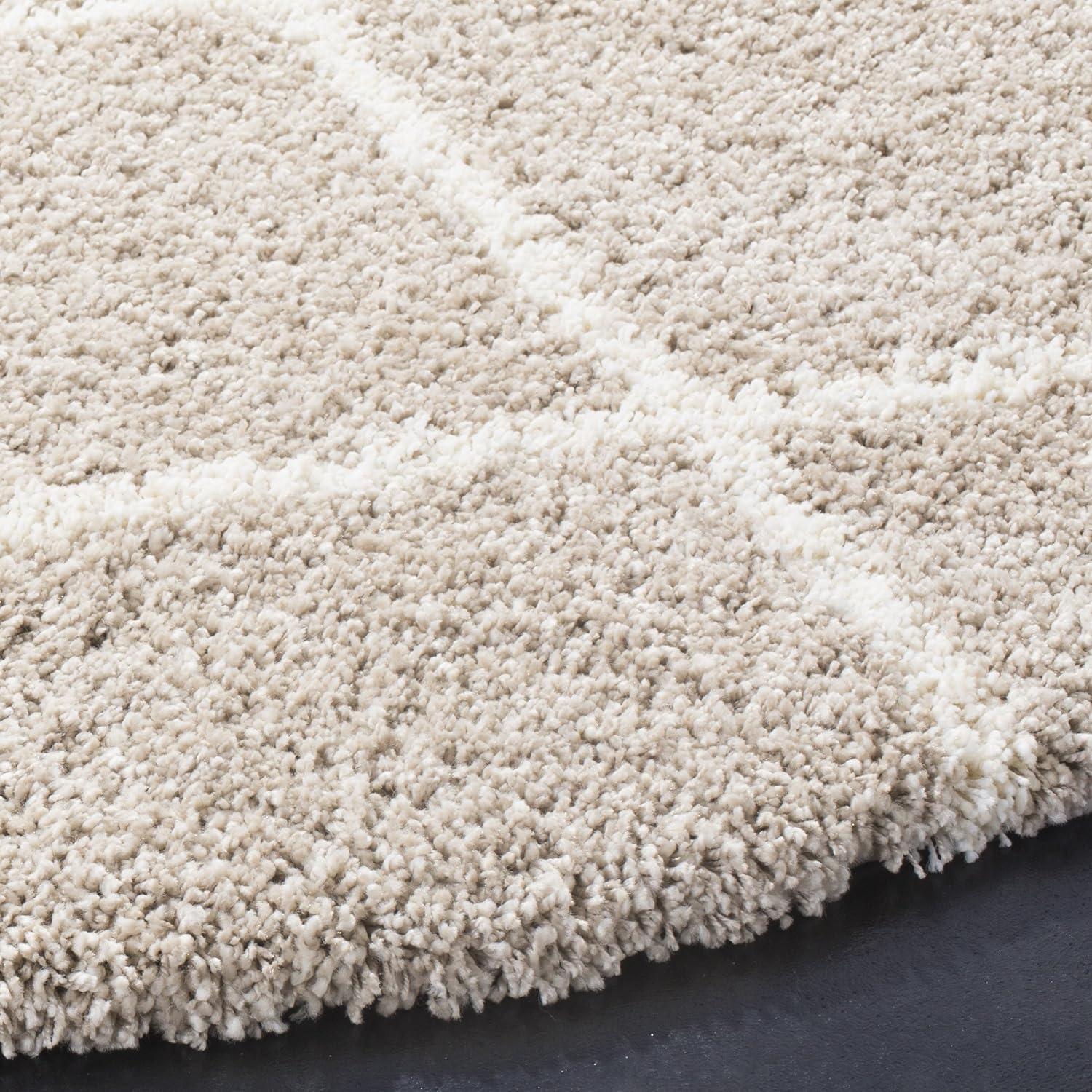 image:imageSAFAVIEH Hudson Shag Collection Area Rug 53 x 76 Ivory amp Grey Modern Trellis Design NonShedding amp Easy Care 2inch Thick Ideal for High Traffic Areas in Living Room Bedroom SGH281ABeigeIvory