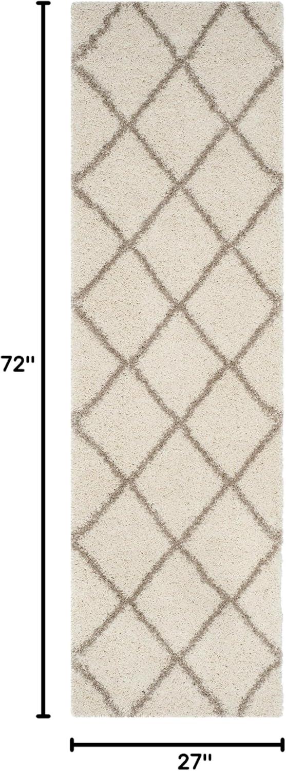 image:imageSAFAVIEH Hudson Shag Collection Area Rug 53 x 76 Ivory amp Grey Modern Trellis Design NonShedding amp Easy Care 2inch Thick Ideal for High Traffic Areas in Living Room Bedroom SGH281AIvoryBeige