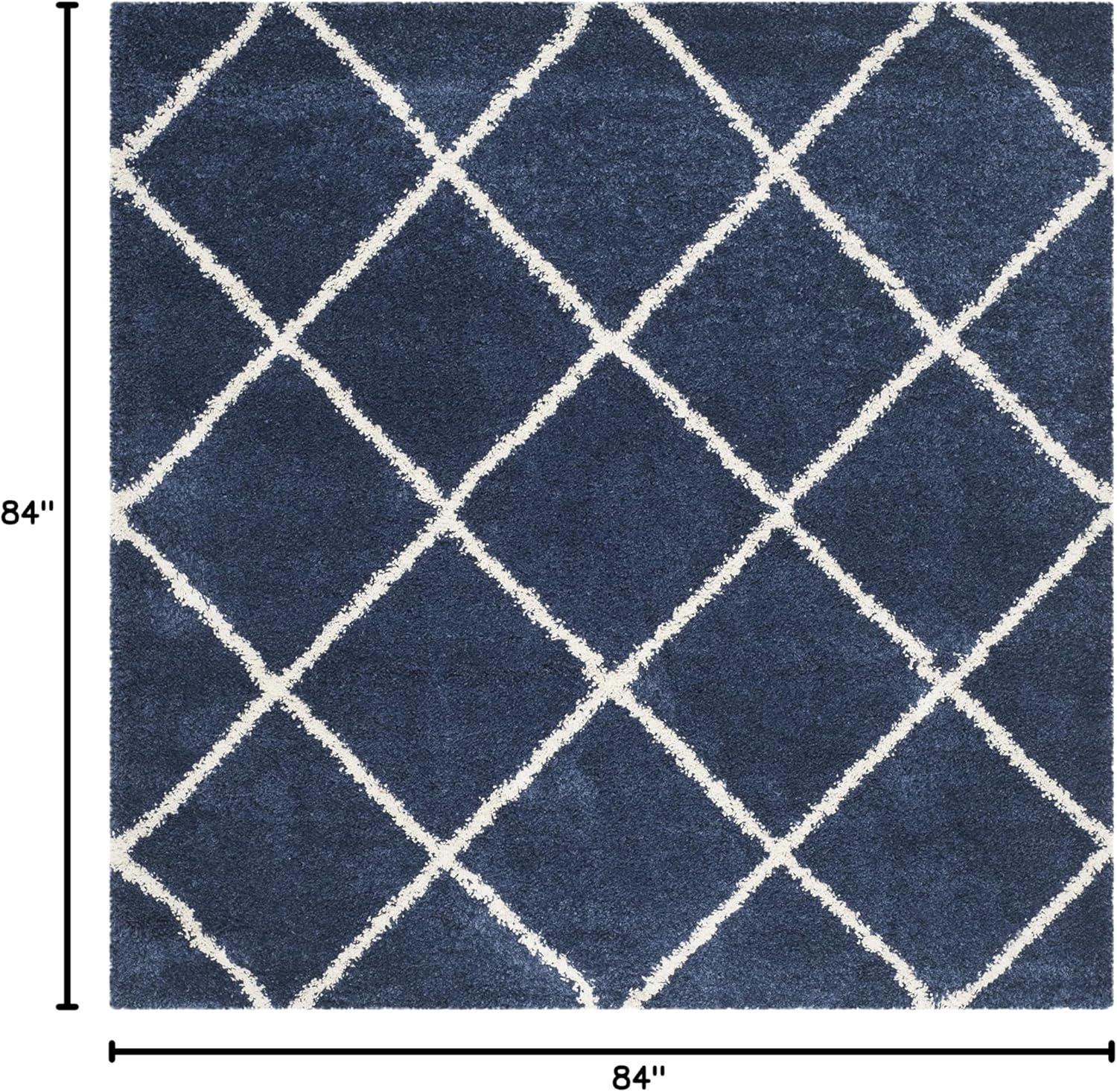 image:imageSAFAVIEH Hudson Shag Collection Area Rug 53 x 76 Ivory amp Grey Modern Trellis Design NonShedding amp Easy Care 2inch Thick Ideal for High Traffic Areas in Living Room Bedroom SGH281ANavyIvory
