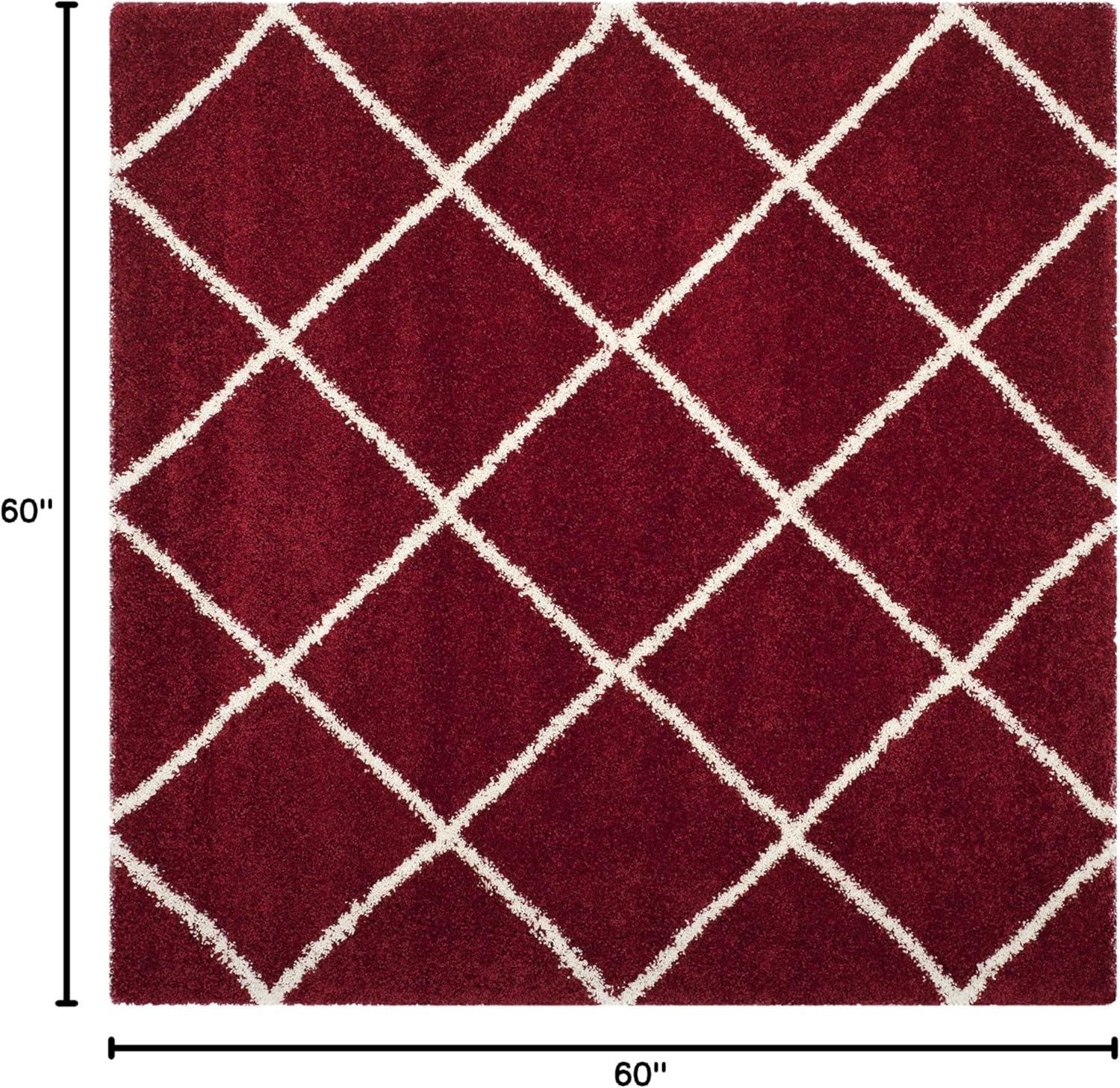image:imageSAFAVIEH Hudson Shag Collection Area Rug 53 x 76 Ivory amp Grey Modern Trellis Design NonShedding amp Easy Care 2inch Thick Ideal for High Traffic Areas in Living Room Bedroom SGH281ARedIvory
