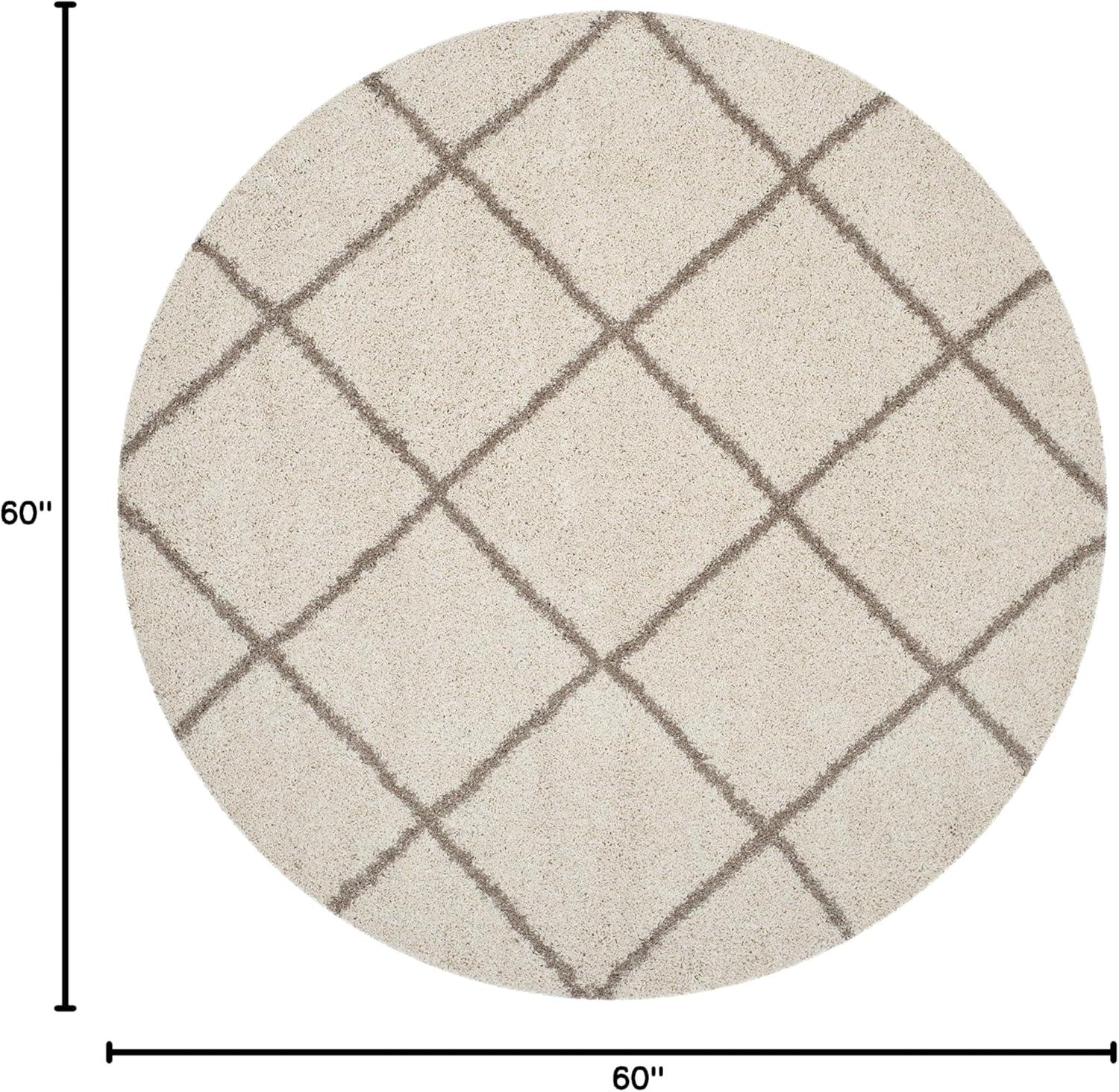 image:imageSAFAVIEH Hudson Shag Collection Area Rug 53 x 76 Ivory amp Grey Modern Trellis Design NonShedding amp Easy Care 2inch Thick Ideal for High Traffic Areas in Living Room Bedroom SGH281AIvoryBeige