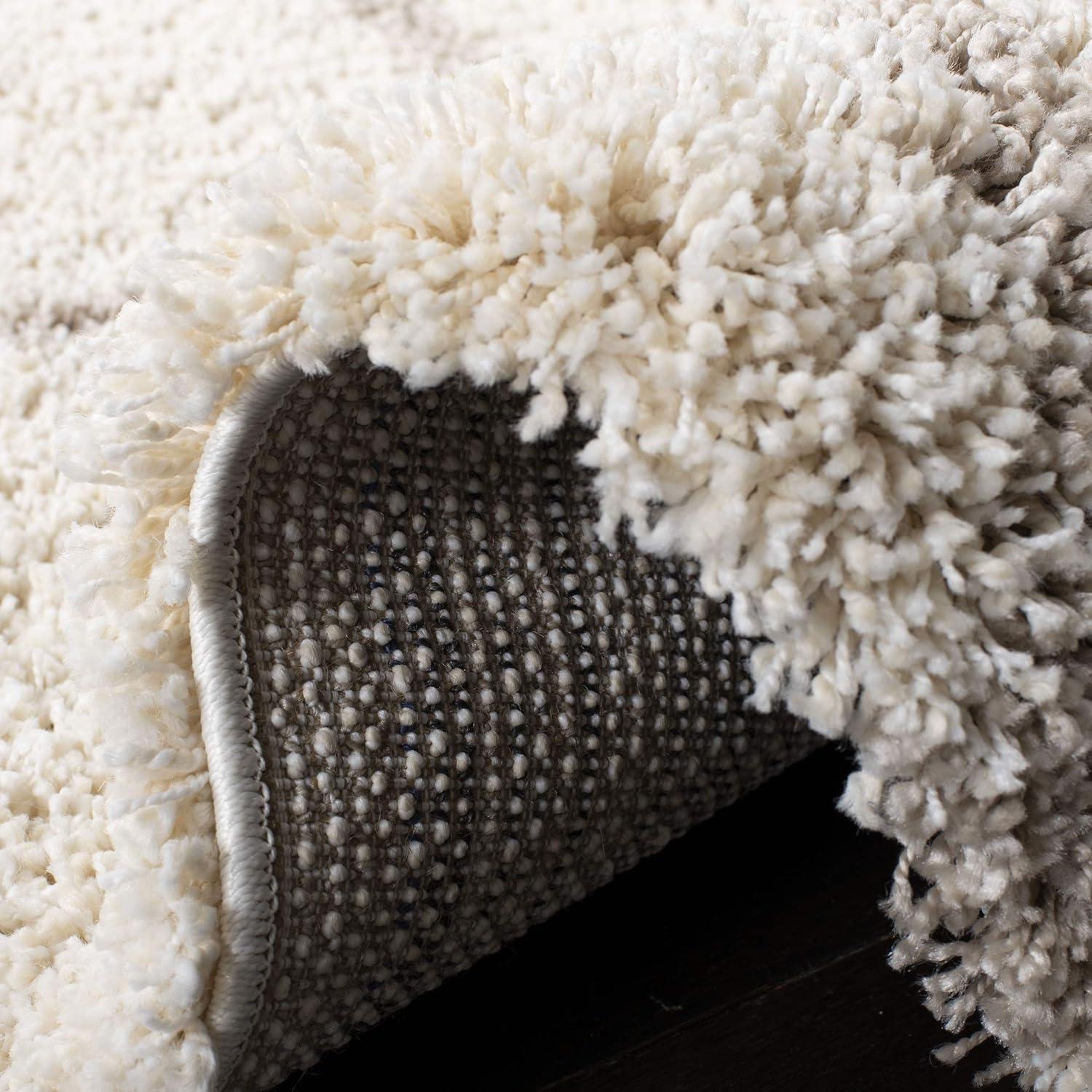 image:imageSAFAVIEH Hudson Shag Collection Area Rug 53 x 76 Ivory amp Grey Modern Trellis Design NonShedding amp Easy Care 2inch Thick Ideal for High Traffic Areas in Living Room Bedroom SGH281AIvoryBeige