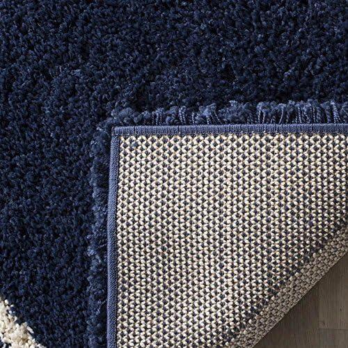 image:imageSAFAVIEH Hudson Shag Collection Area Rug 53 x 76 Ivory amp Grey Modern Trellis Design NonShedding amp Easy Care 2inch Thick Ideal for High Traffic Areas in Living Room Bedroom SGH281ANavyIvory