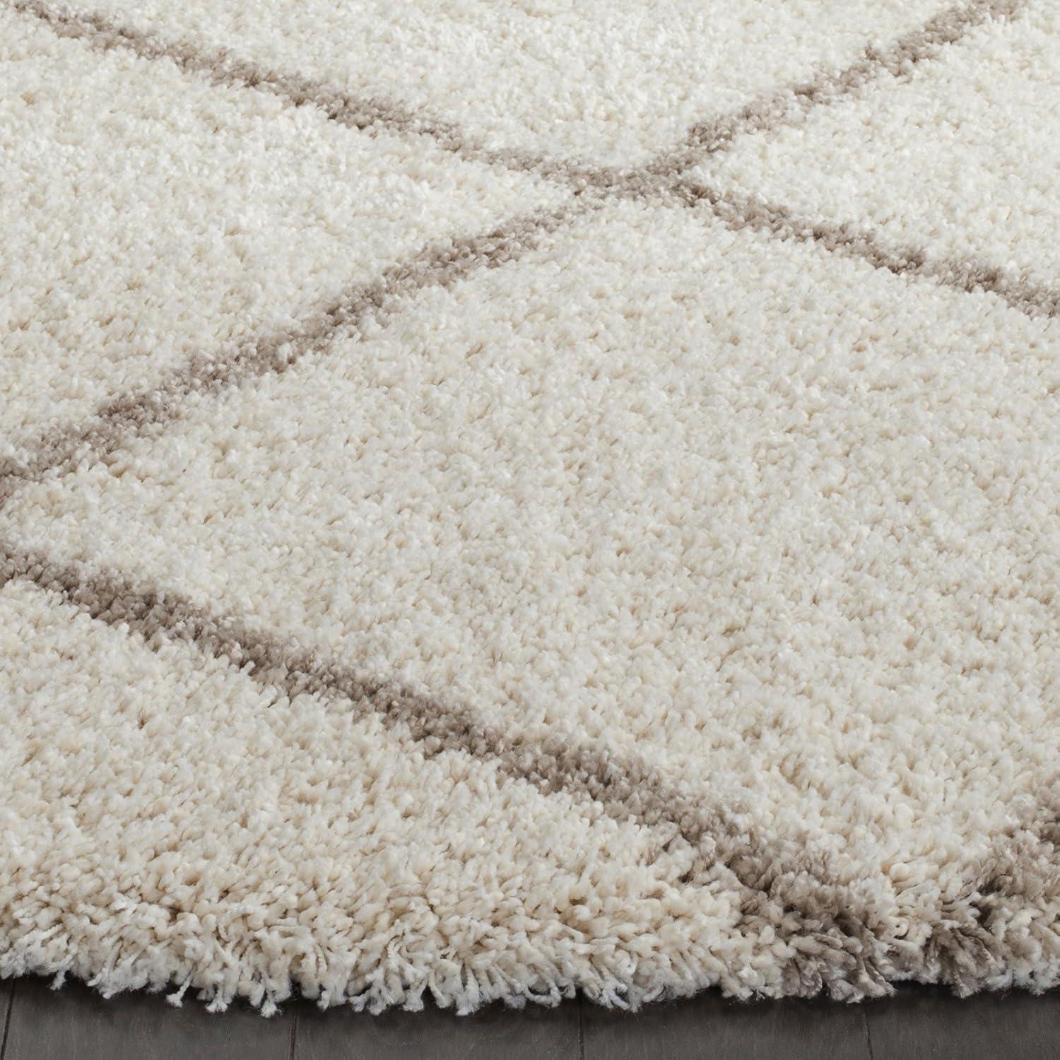 image:imageSAFAVIEH Hudson Shag Collection Area Rug 53 x 76 Ivory amp Grey Modern Trellis Design NonShedding amp Easy Care 2inch Thick Ideal for High Traffic Areas in Living Room Bedroom SGH281AGreyIvory