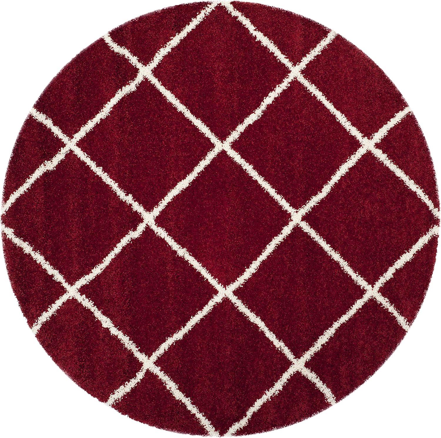 image:imageSAFAVIEH Hudson Shag Collection Area Rug 53 x 76 Ivory amp Grey Modern Trellis Design NonShedding amp Easy Care 2inch Thick Ideal for High Traffic Areas in Living Room Bedroom SGH281ARedIvory