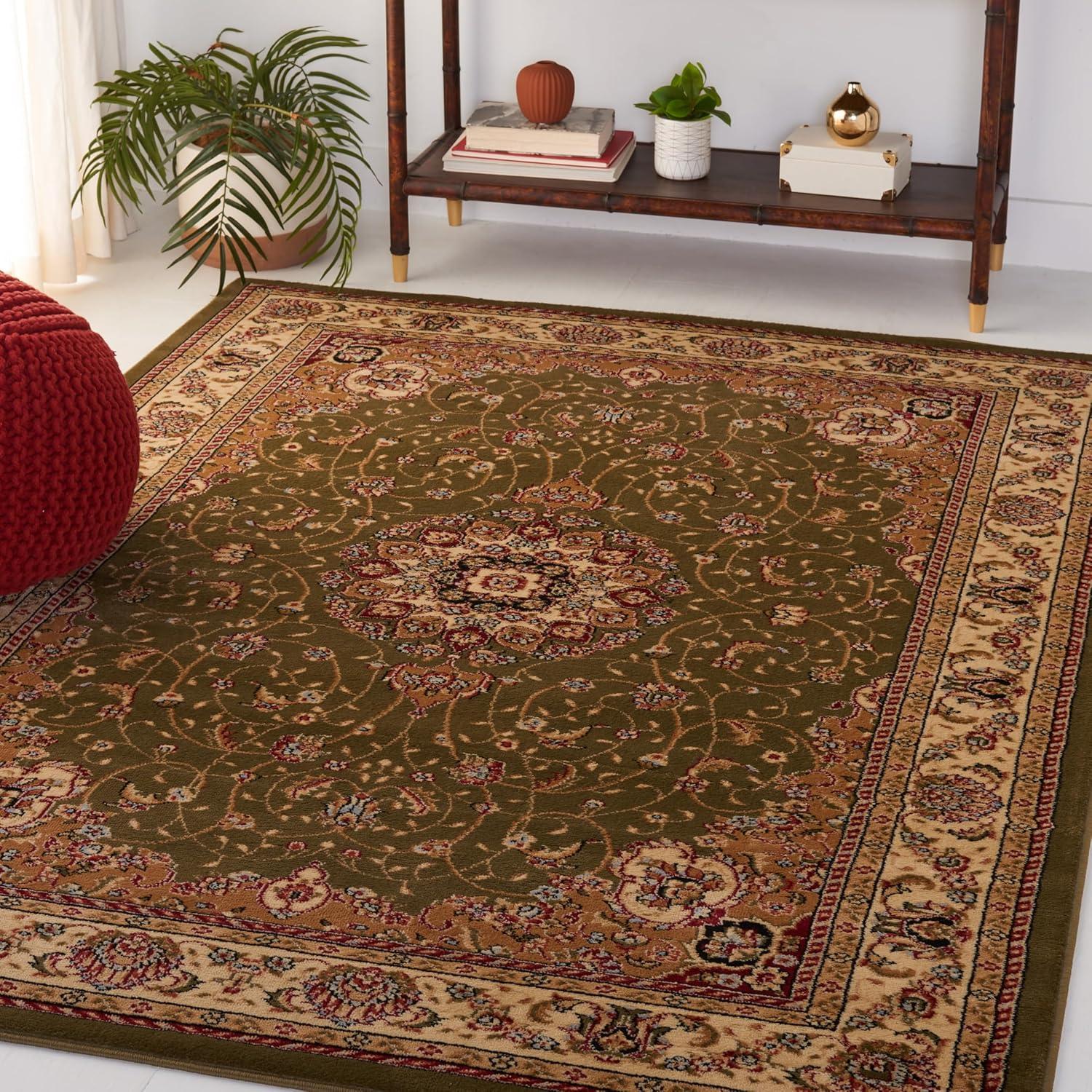 image:imageSAFAVIEH Lyndhurst Collection Area Rug 8 x 11 Black amp Ivory Traditional Oriental Design NonShedding amp Easy Care Ideal for High Traffic Areas in Living Room Bedroom LNH329ASageIvory