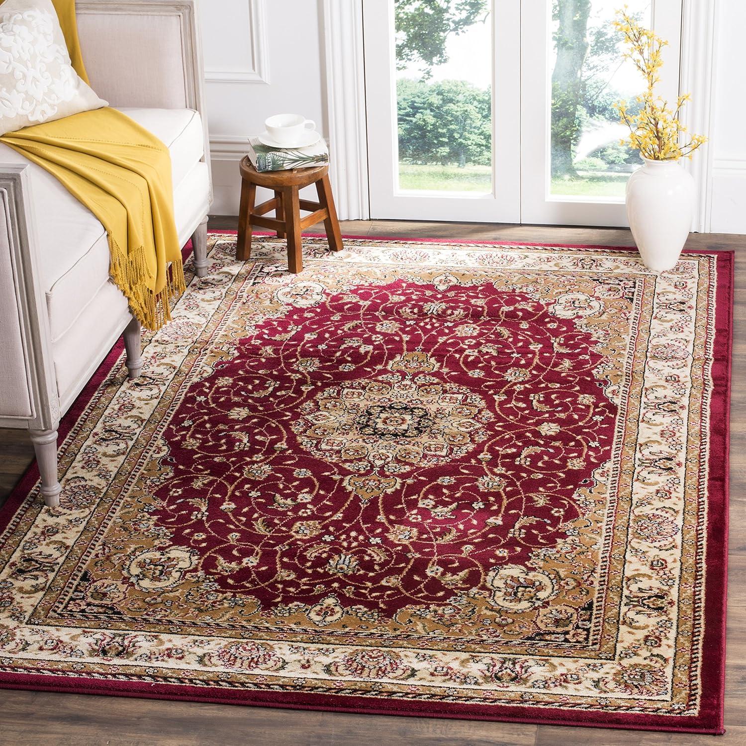 image:imageSAFAVIEH Lyndhurst Collection Area Rug 8 x 11 Black amp Ivory Traditional Oriental Design NonShedding amp Easy Care Ideal for High Traffic Areas in Living Room Bedroom LNH329ARedIvory