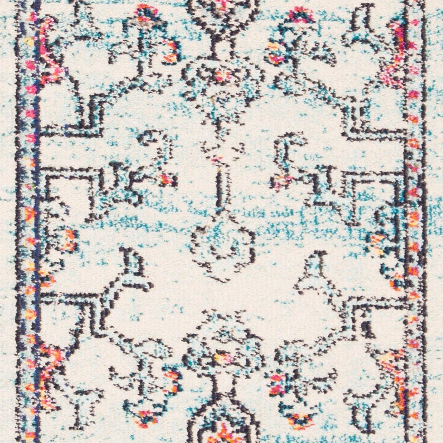 image:imageSAFAVIEH Madison Collection Area Rug 67 Square Cream amp Blue Boho Chic Distressed Medallion Design NonShedding amp Easy to Clean Ideal for Living Room Bedroom Dining Space MAD473BCreamBlue