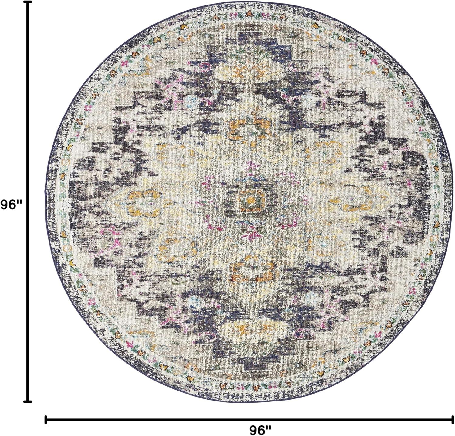 image:imageSAFAVIEH Madison Collection Area Rug 67 Square Cream amp Blue Boho Chic Distressed Medallion Design NonShedding amp Easy to Clean Ideal for Living Room Bedroom Dining Space MAD473BBlackGold