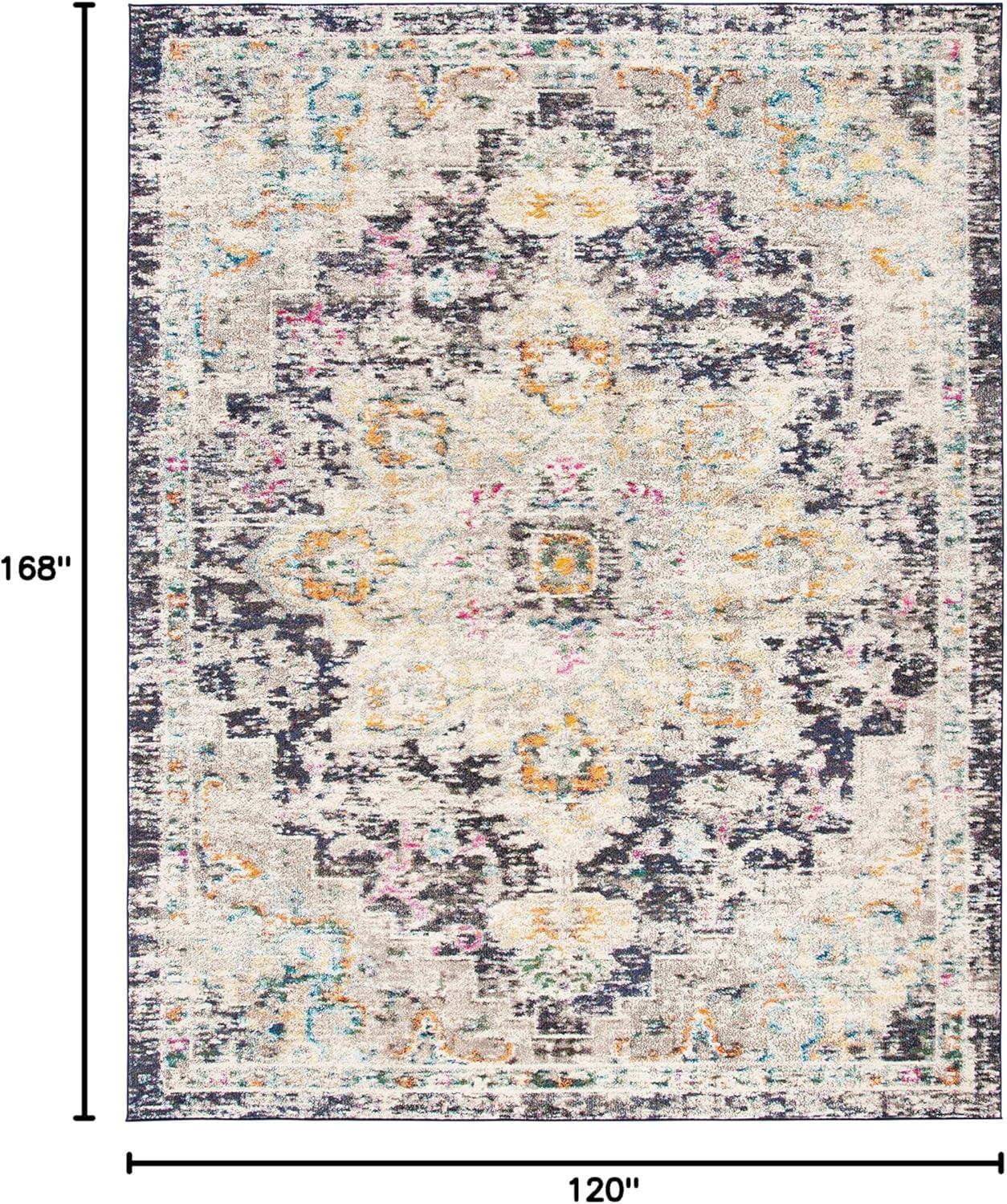 image:imageSAFAVIEH Madison Collection Area Rug 67 Square Cream amp Blue Boho Chic Distressed Medallion Design NonShedding amp Easy to Clean Ideal for Living Room Bedroom Dining Space MAD473BBlackGold