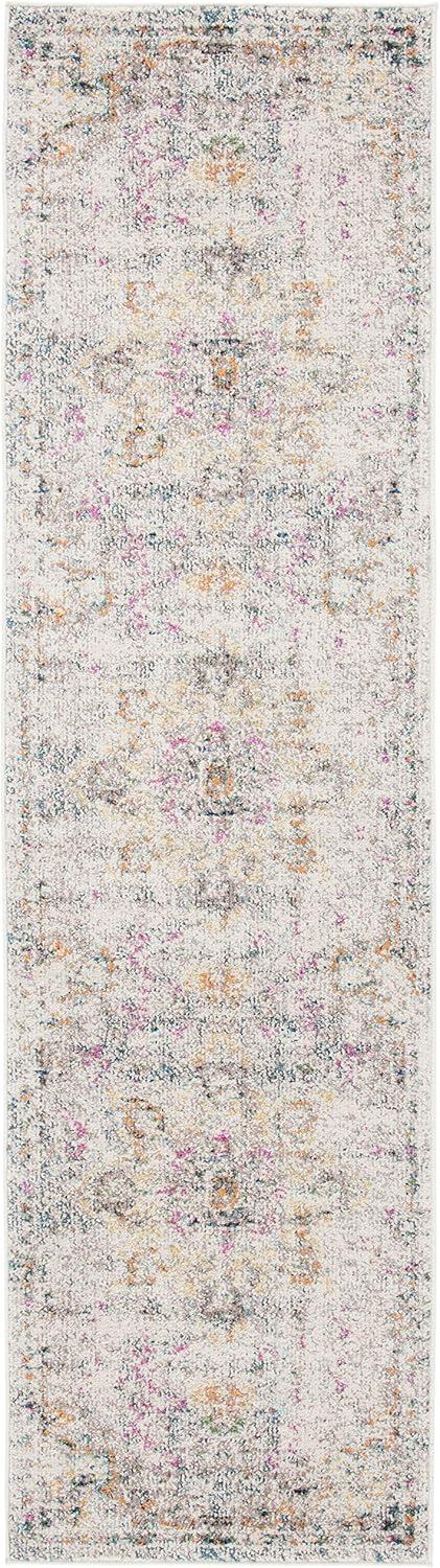 image:imageSAFAVIEH Madison Collection Area Rug 67 Square Cream amp Blue Boho Chic Distressed Medallion Design NonShedding amp Easy to Clean Ideal for Living Room Bedroom Dining Space MAD473BGreyGold