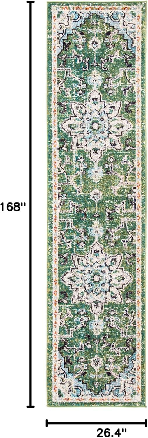 image:imageSAFAVIEH Madison Collection Area Rug 67 Square Cream amp Blue Boho Chic Distressed Medallion Design NonShedding amp Easy to Clean Ideal for Living Room Bedroom Dining Space MAD473BGreenTurquoise