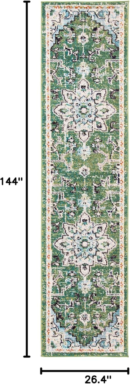 image:imageSAFAVIEH Madison Collection Area Rug 67 Square Cream amp Blue Boho Chic Distressed Medallion Design NonShedding amp Easy to Clean Ideal for Living Room Bedroom Dining Space MAD473BGreenTurquoise