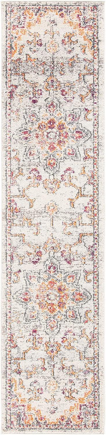image:imageSAFAVIEH Madison Collection Area Rug 67 Square Cream amp Blue Boho Chic Distressed Medallion Design NonShedding amp Easy to Clean Ideal for Living Room Bedroom Dining Space MAD473BBeigeOrange