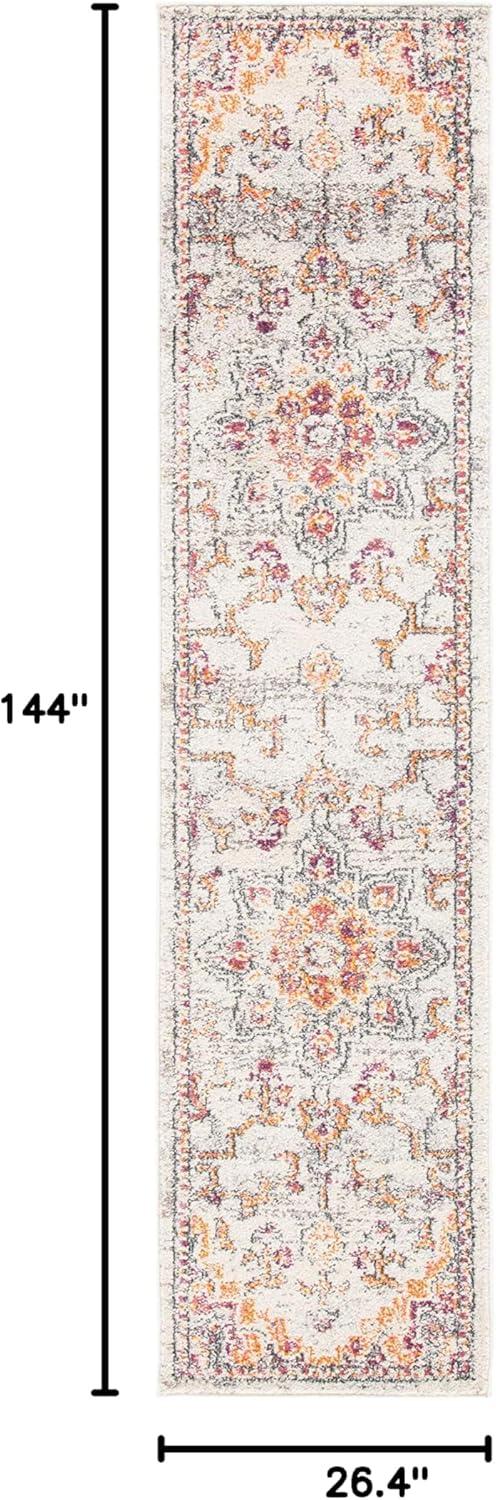 image:imageSAFAVIEH Madison Collection Area Rug 67 Square Cream amp Blue Boho Chic Distressed Medallion Design NonShedding amp Easy to Clean Ideal for Living Room Bedroom Dining Space MAD473BBeigeOrange