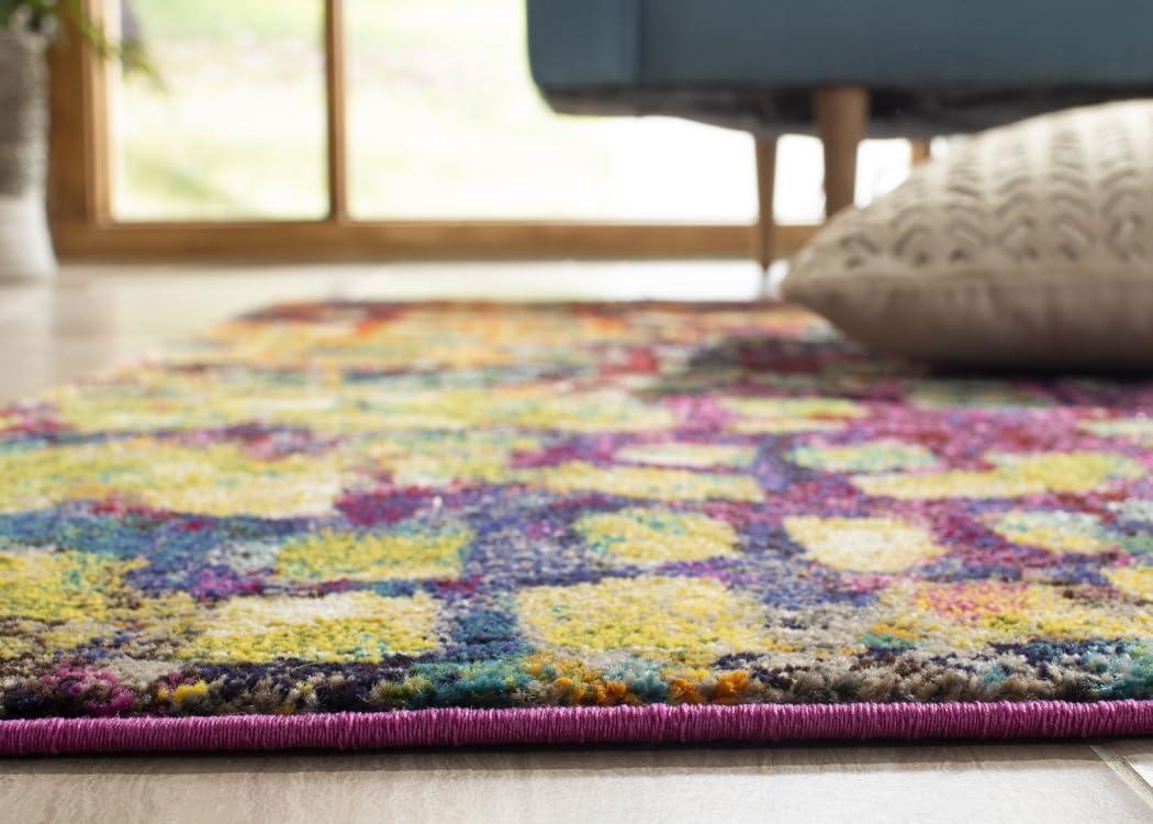 image:imageSAFAVIEH Madison Collection Area Rug 67 Square Cream amp Blue Boho Chic Distressed Medallion Design NonShedding amp Easy to Clean Ideal for Living Room Bedroom Dining Space MAD473BGreenTurquoise