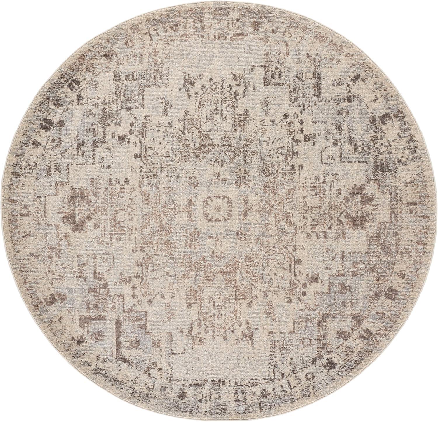 image:imageSAFAVIEH Madison Collection Area Rug 67 Square Cream amp Blue Boho Chic Distressed Medallion Design NonShedding amp Easy to Clean Ideal for Living Room Bedroom Dining Space MAD473BIvoryBeige Grey