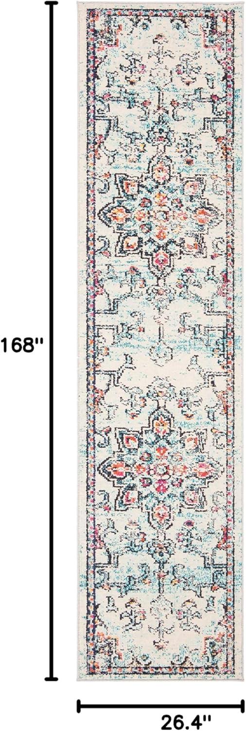 image:imageSAFAVIEH Madison Collection Area Rug 67 Square Cream amp Blue Boho Chic Distressed Medallion Design NonShedding amp Easy to Clean Ideal for Living Room Bedroom Dining Space MAD473BCreamBlue