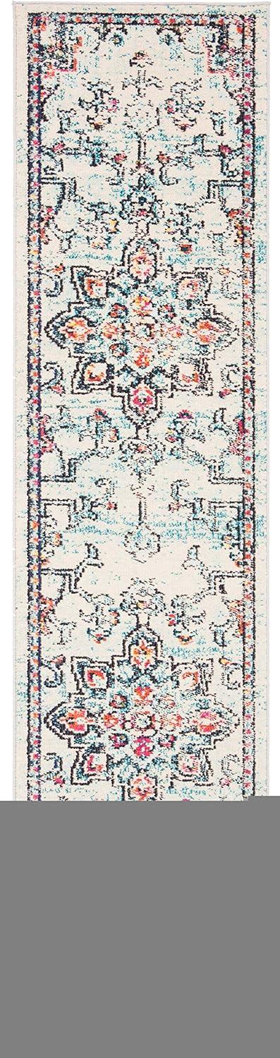 image:imageSAFAVIEH Madison Collection Area Rug 67 Square Cream amp Blue Boho Chic Distressed Medallion Design NonShedding amp Easy to Clean Ideal for Living Room Bedroom Dining Space MAD473BCreamBlue