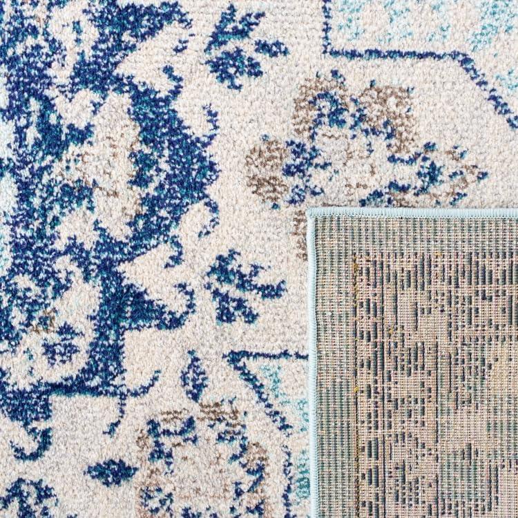 image:imageSAFAVIEH Madison Collection Area Rug 67 Square Cream amp Blue Boho Chic Distressed Medallion Design NonShedding amp Easy to Clean Ideal for Living Room Bedroom Dining Space MAD473BTealNavy