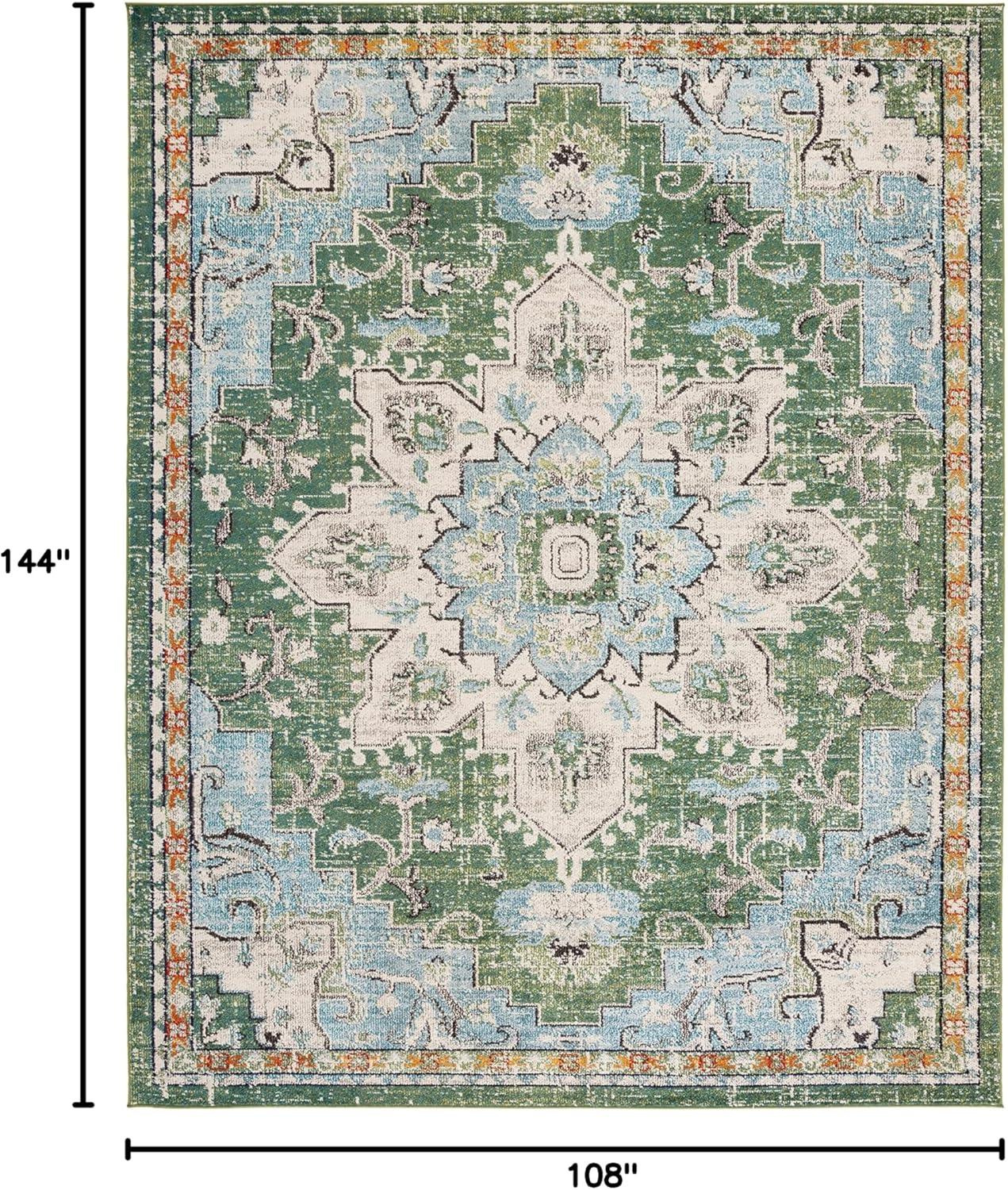 image:imageSAFAVIEH Madison Collection Area Rug 67 Square Cream amp Blue Boho Chic Distressed Medallion Design NonShedding amp Easy to Clean Ideal for Living Room Bedroom Dining Space MAD473BGreenTurquoise